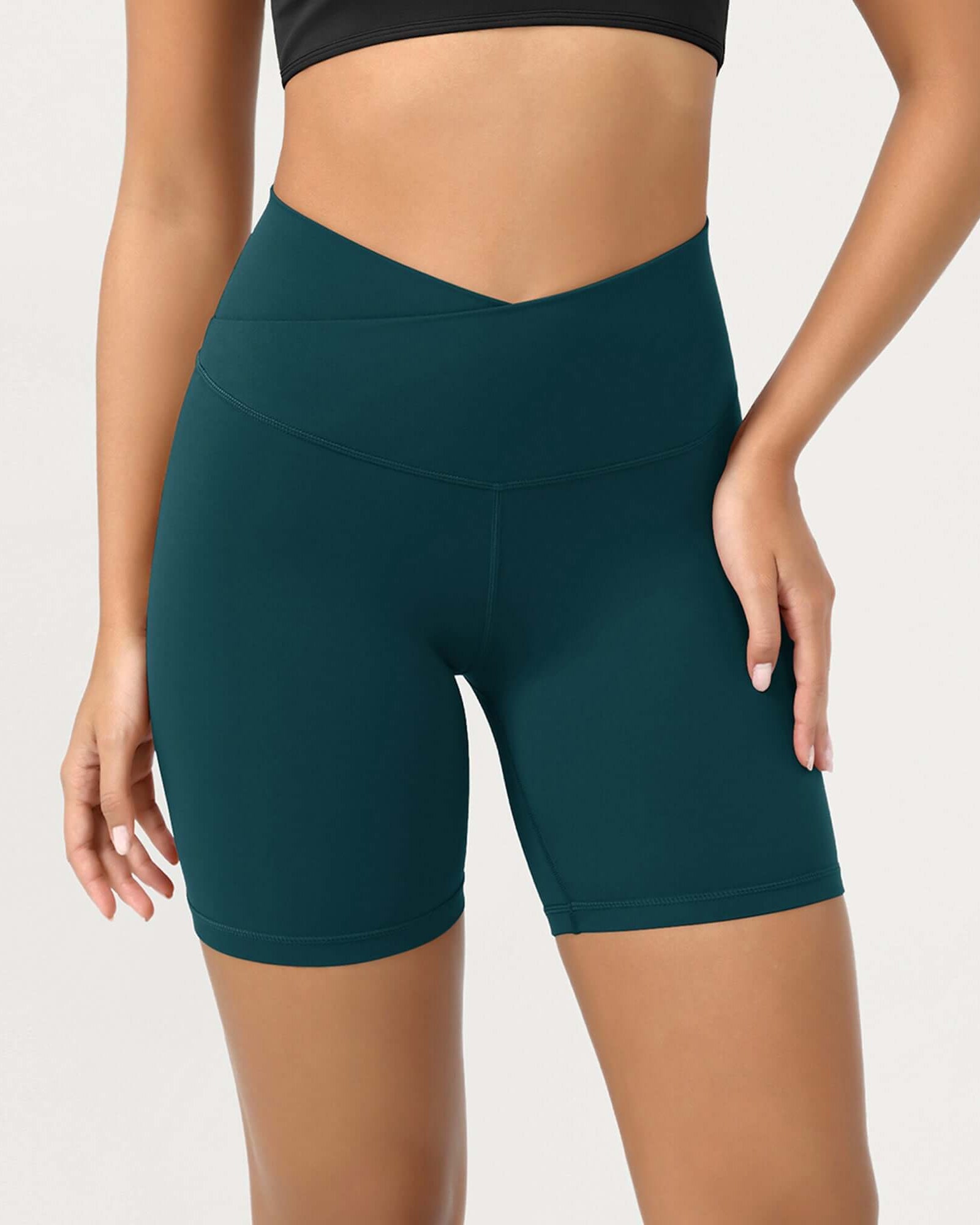 Cloud Feeling 6 Crossover Yoga Shorts - ododos