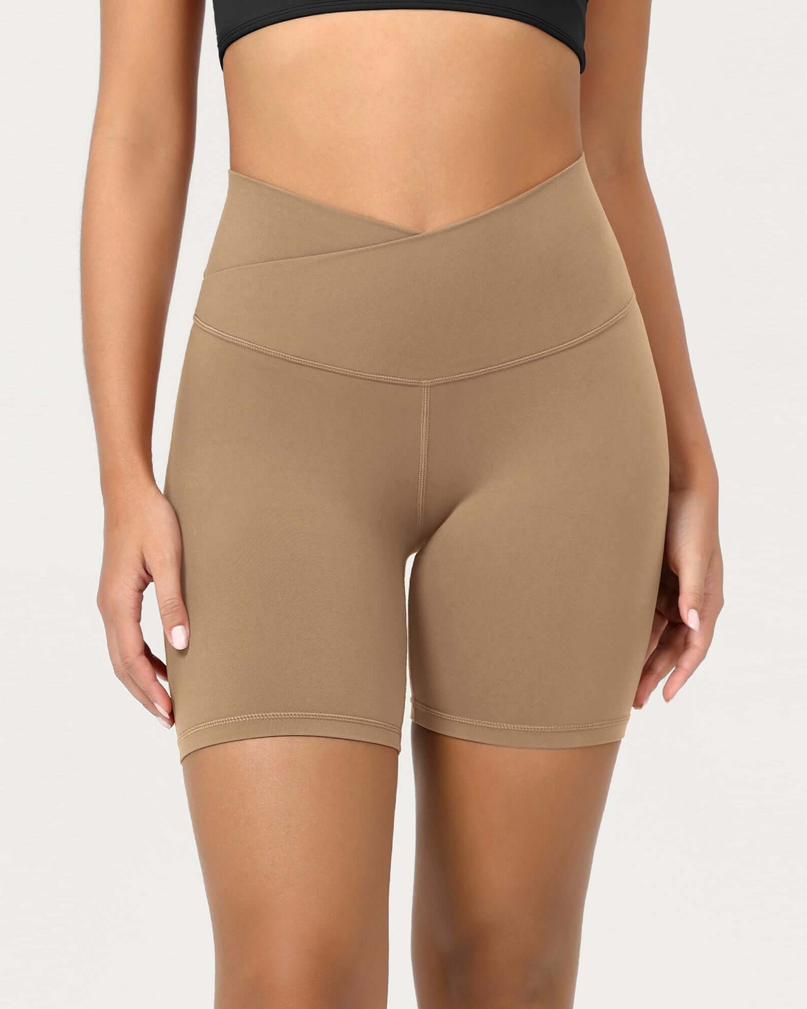 Cloud Feeling 6 Crossover Yoga Shorts - ododos