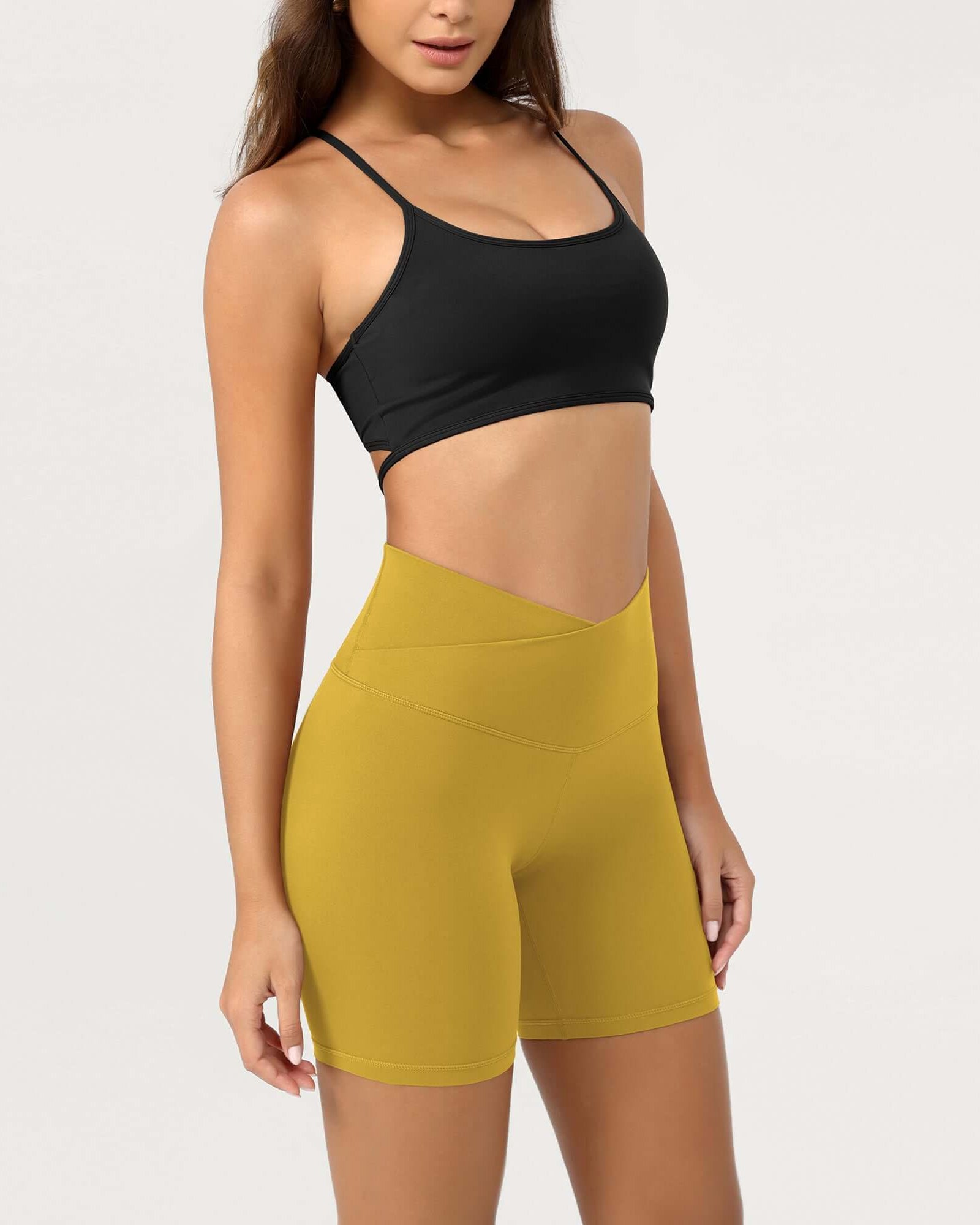 Cloud Feeling 6 Crossover Yoga Shorts - ododos