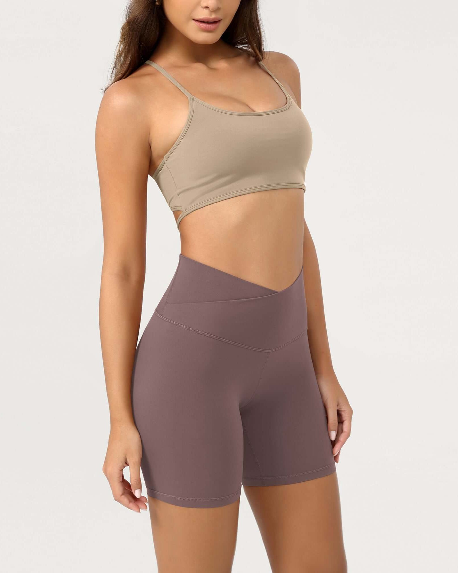 Cloud Feeling 6 Crossover Yoga Shorts - ododos