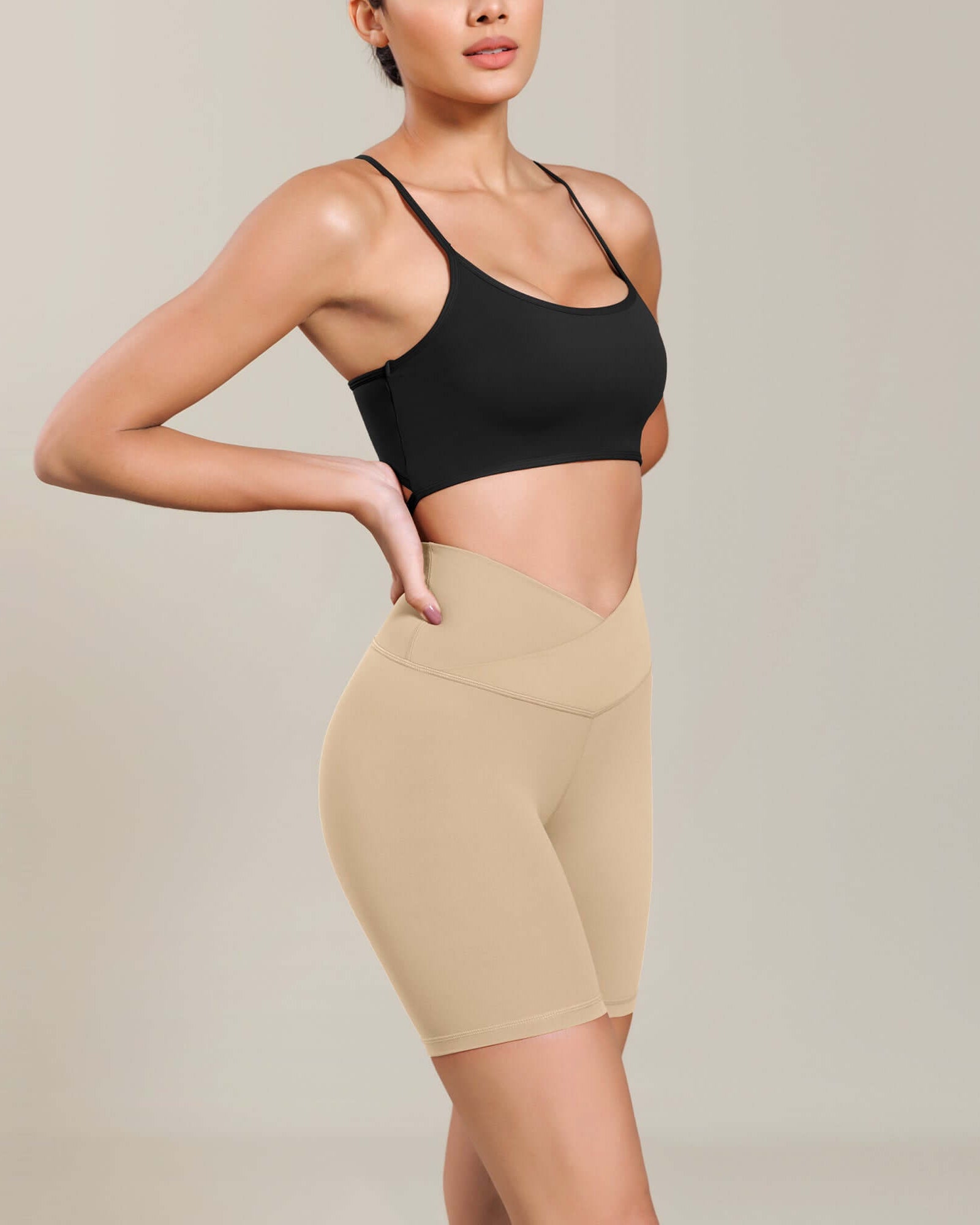 Cloud Feeling 6 Cross Waist Yoga Lounge Shorts - ododos