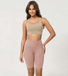 Cloud Feeling 8 Crossover Yoga Shorts Dusty Pink - ododos