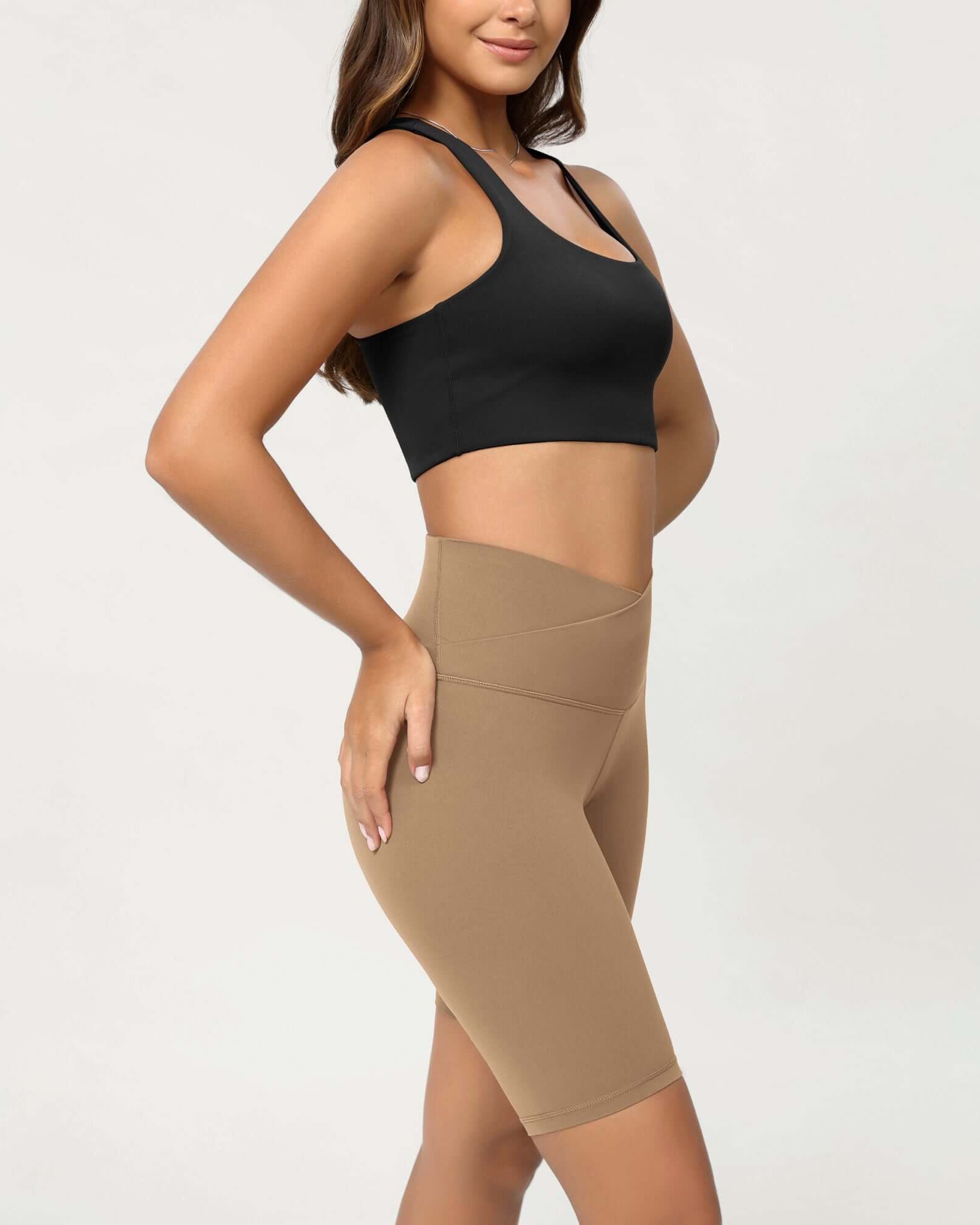 Cloud Feeling 8 Crossover Yoga Shorts - ododos