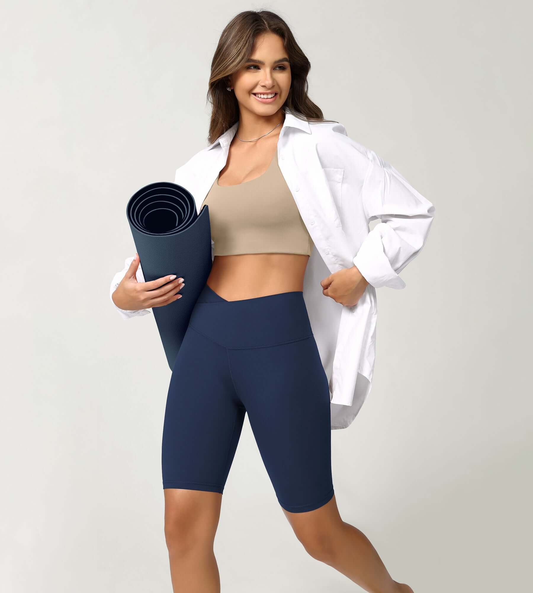 Cloud Feeling 8 Crossover Yoga Shorts - ododos