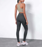 28 Fleece Lined Leggings with Pockets Charcoal - ododos