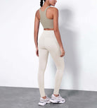 28 Fleece Lined Leggings with Pockets Oat Milk - ododos