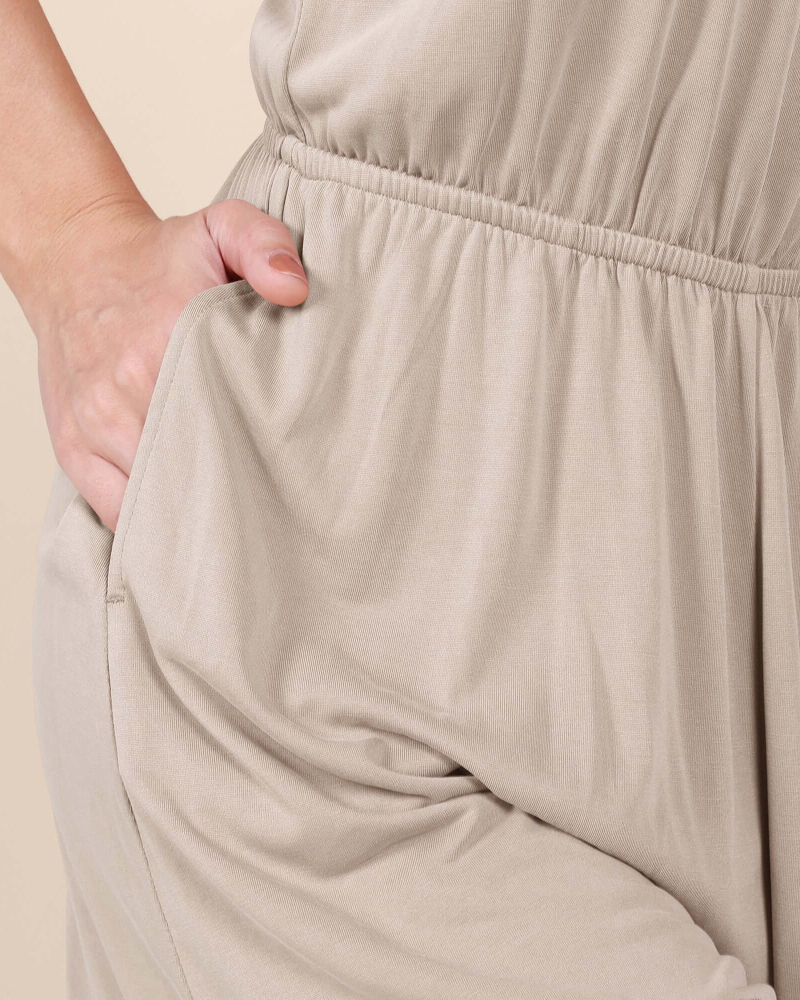 Modal Soft Elastic Waist Sleeveless Romper - ododos