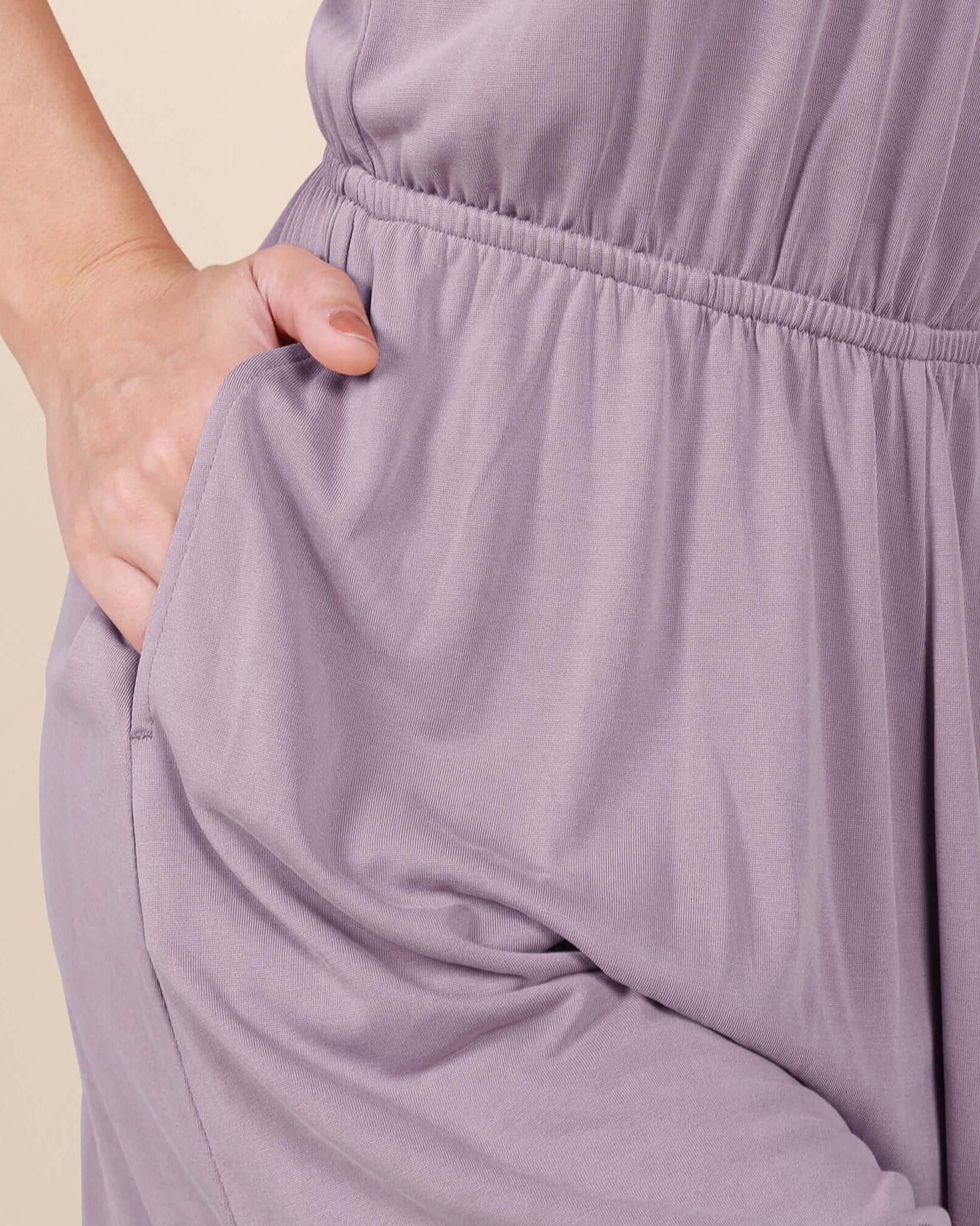 Modal Soft Elastic Waist Sleeveless Romper - ododos