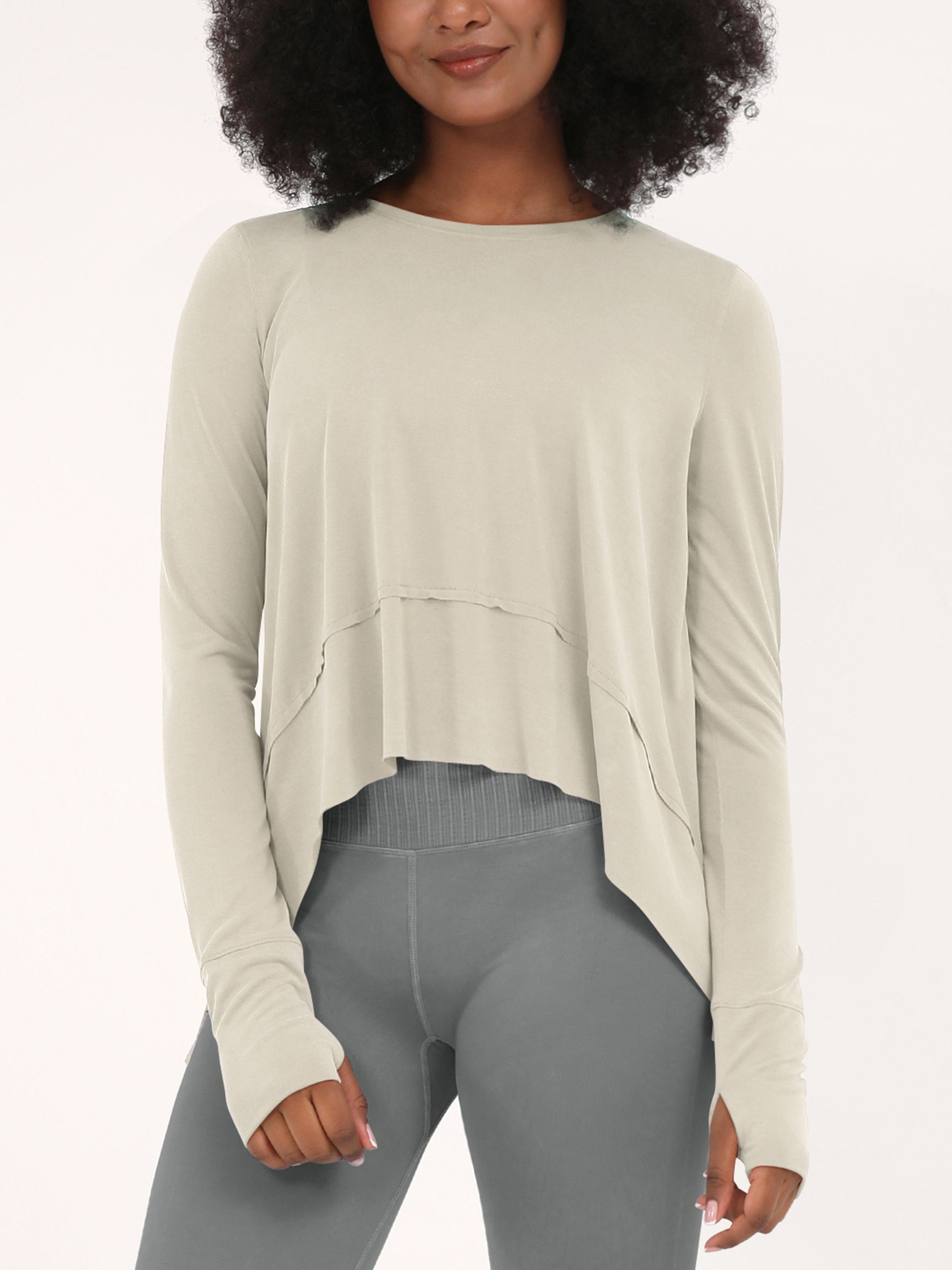 Long Sleeve Gym Yoga Shirts Abalone - ododos
