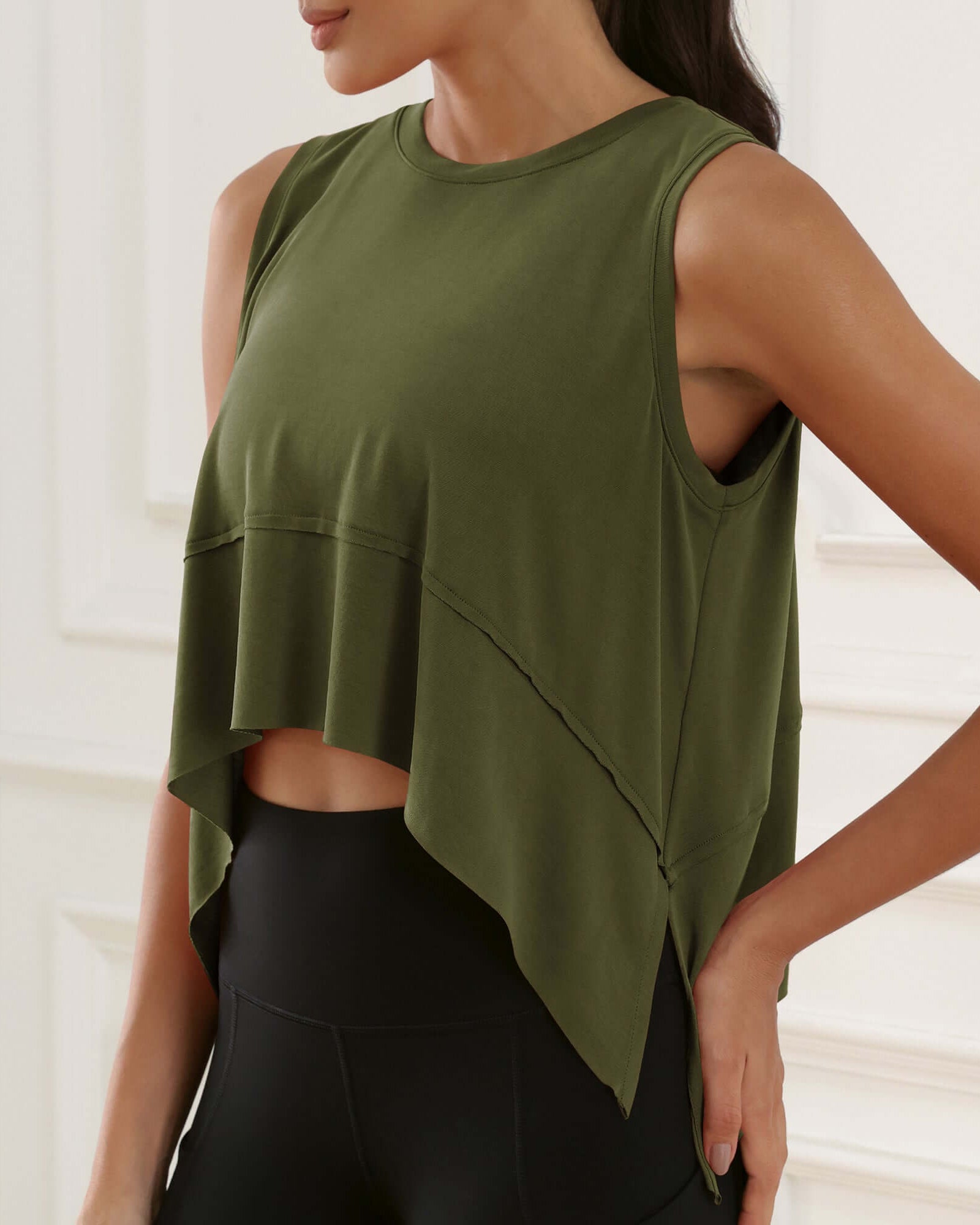 Modal Soft Sleeveless Cropped Yoga Tank(Crop) - ododos