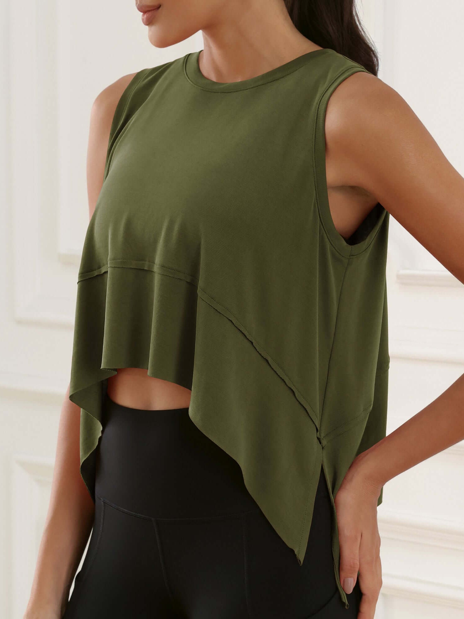 Modal Soft Sleeveless Cropped Yoga Tank(Crop) - ododos