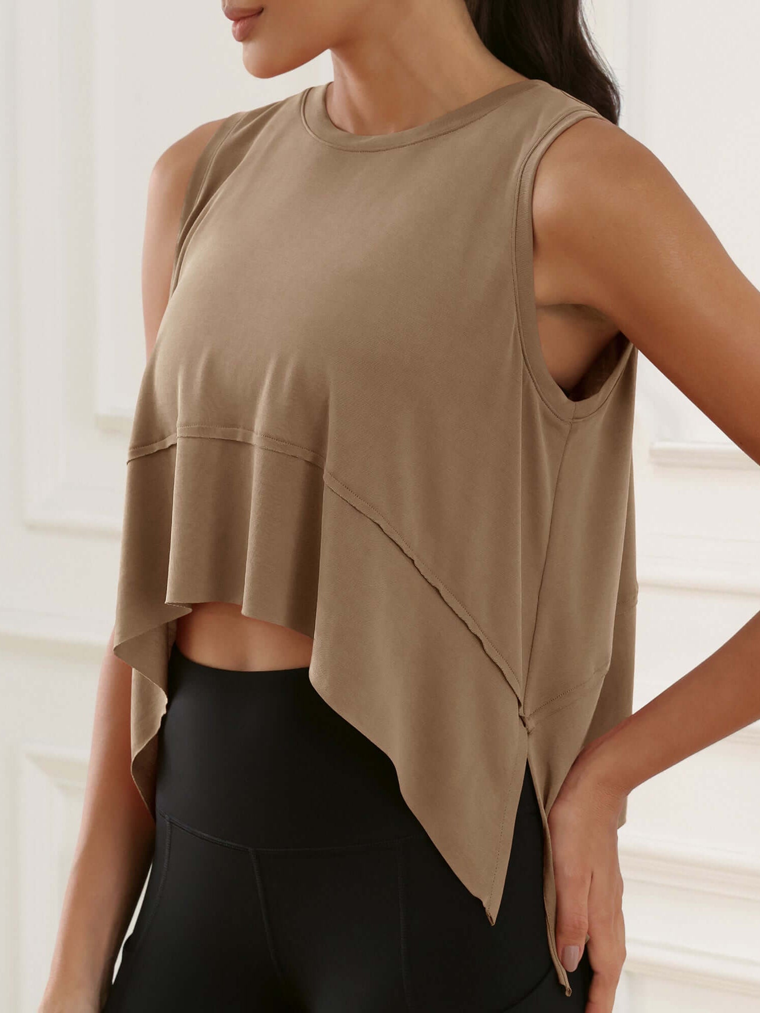 Modal Soft Sleeveless Cropped Yoga Tank(Crop) - ododos