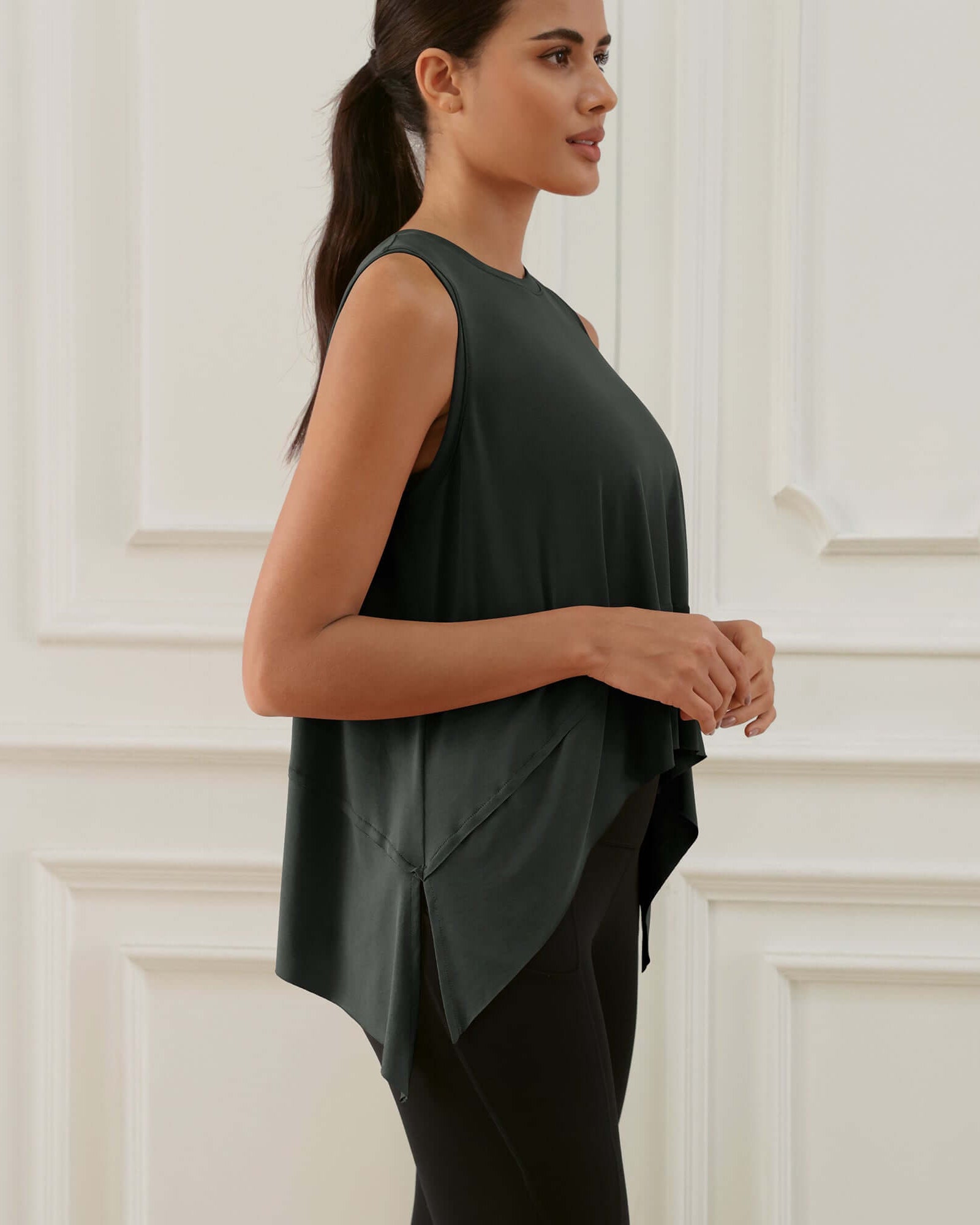 Modal Soft Sleeveless Cropped Yoga Tank (Long) - ododos