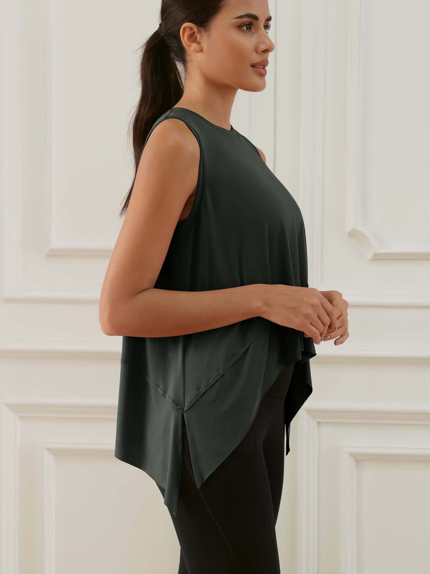 Modal Soft Sleeveless Cropped Yoga Tank (Long) - ododos