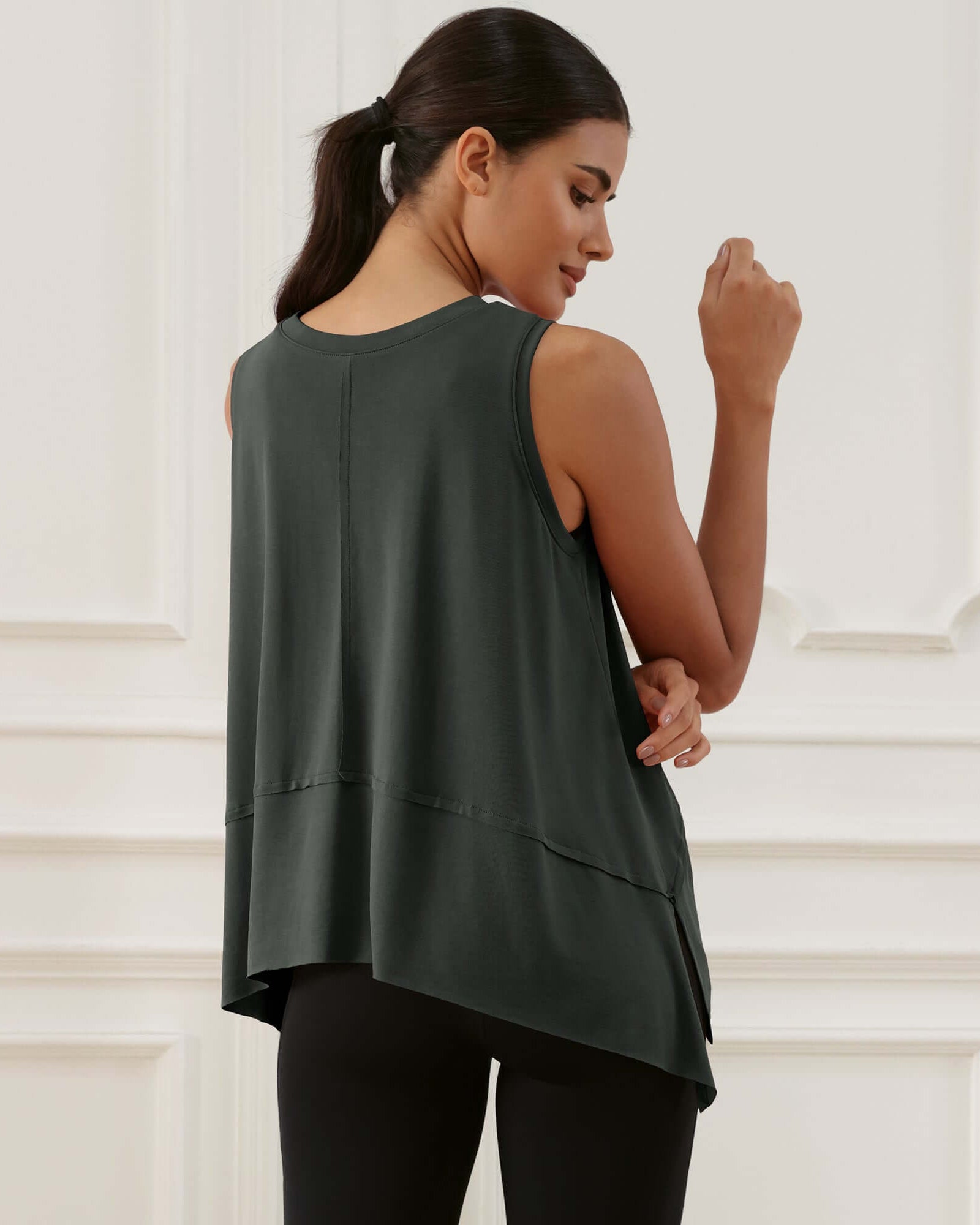 Modal Soft Sleeveless Cropped Yoga Tank (Long) - ododos