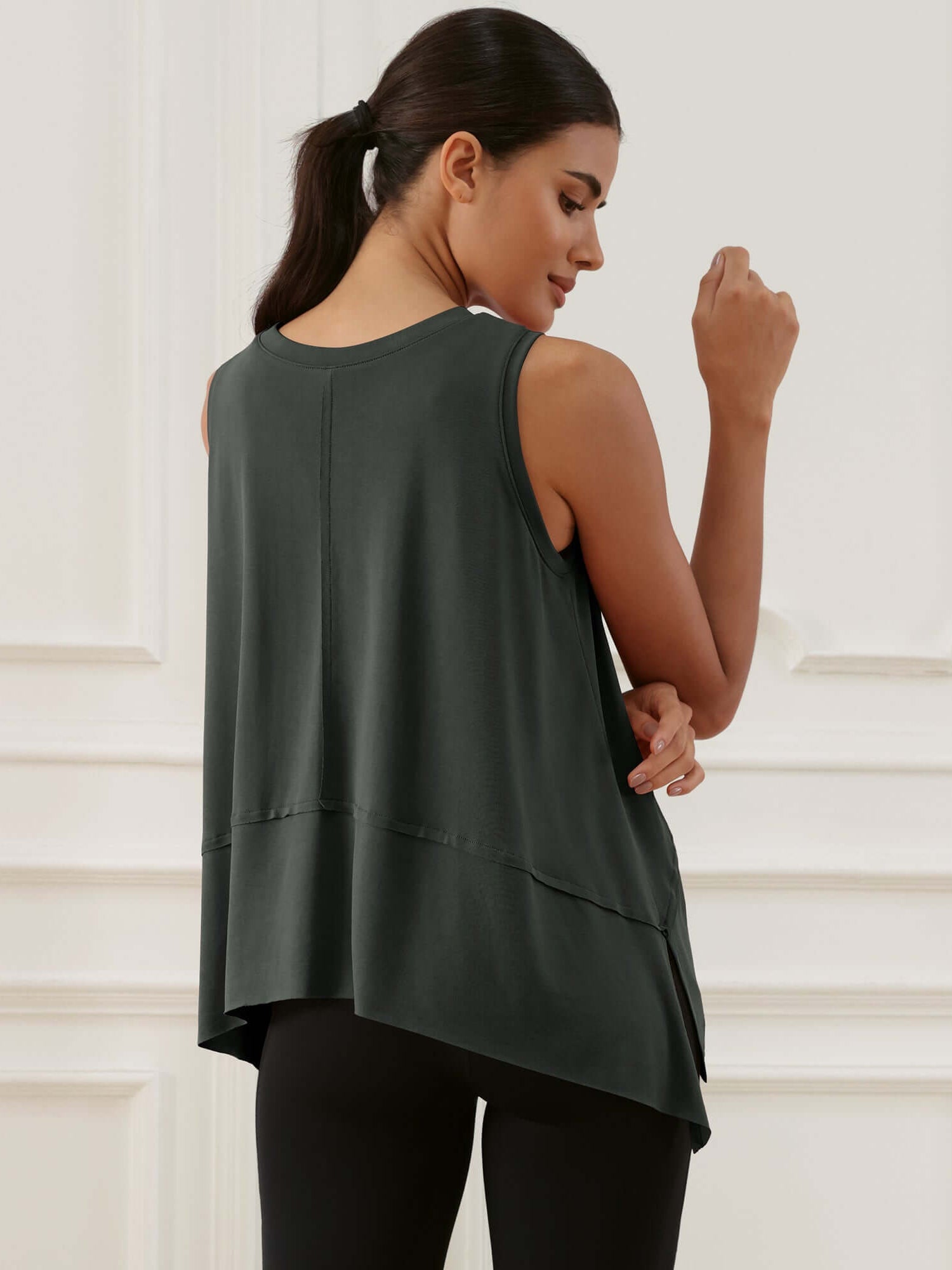 Modal Soft Sleeveless Cropped Yoga Tank (Long) - ododos