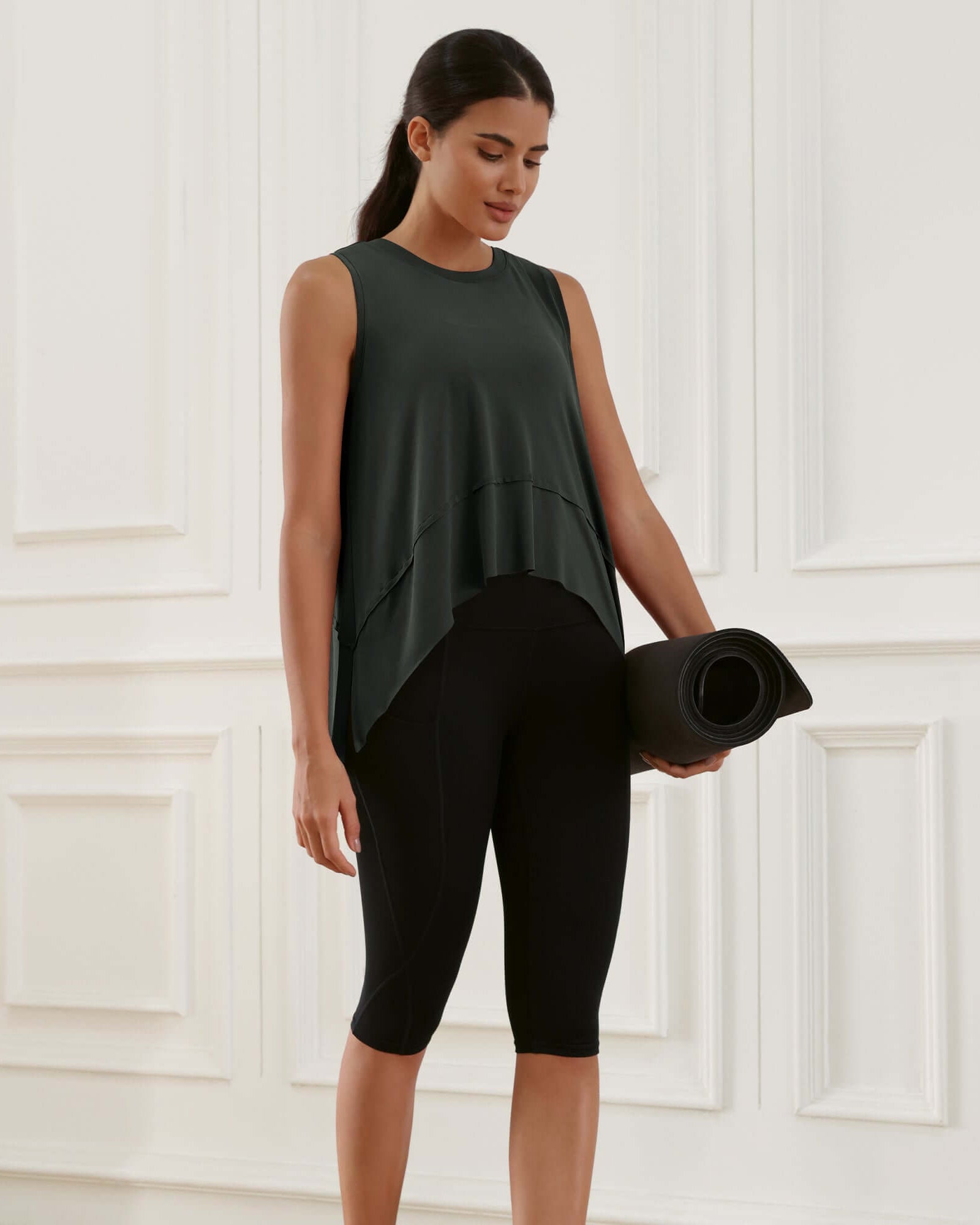 Modal Soft Sleeveless Cropped Yoga Tank (Long) - ododos