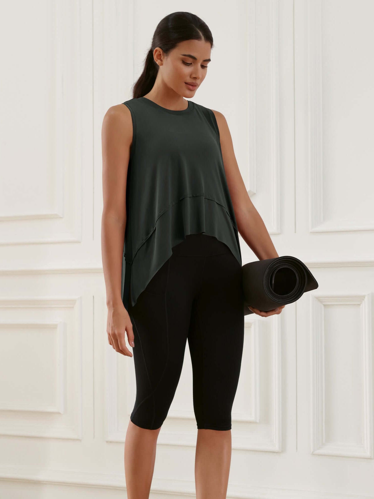 Modal Soft Sleeveless Cropped Yoga Tank (Long) - ododos