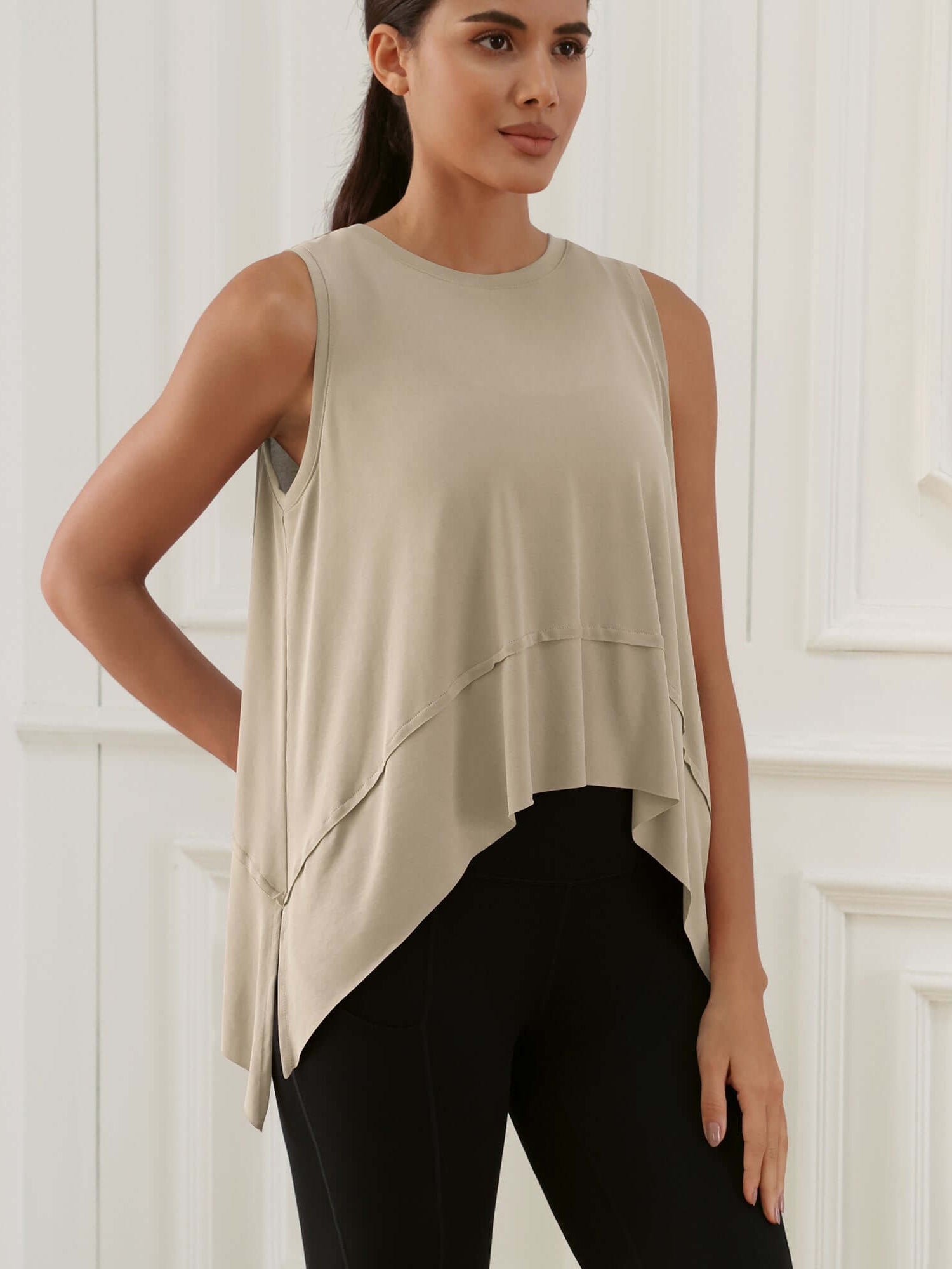 Modal Soft Sleeveless Cropped Yoga Tank (Long) - ododos
