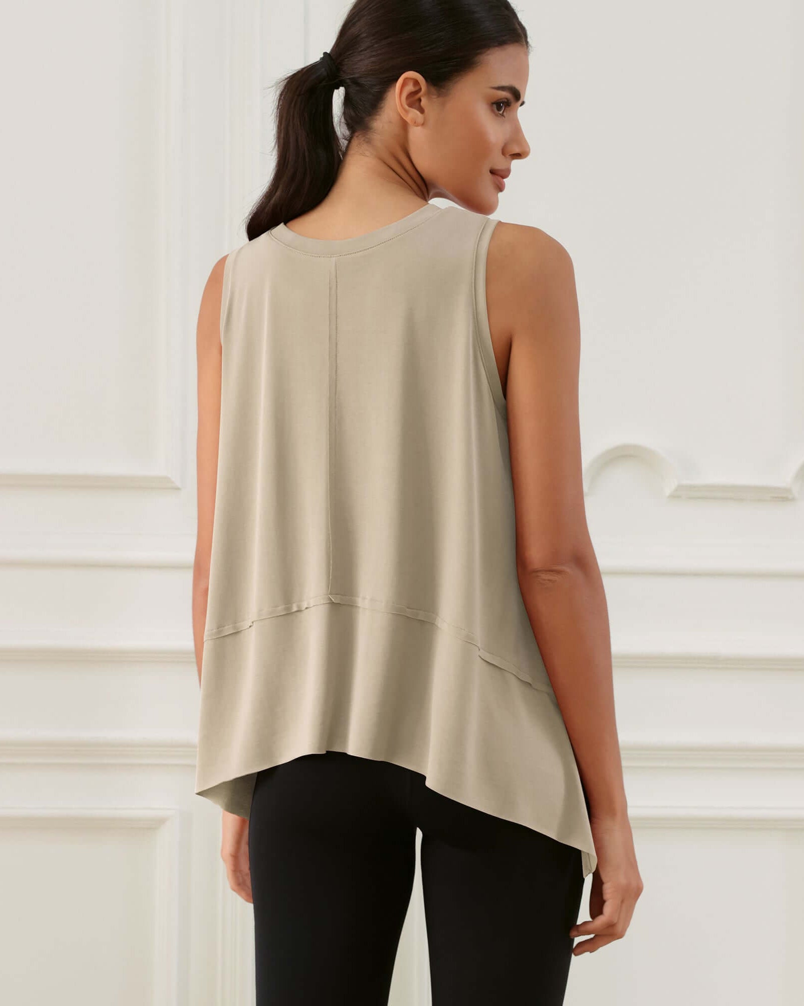 Modal Soft Sleeveless Cropped Yoga Tank (Long) - ododos