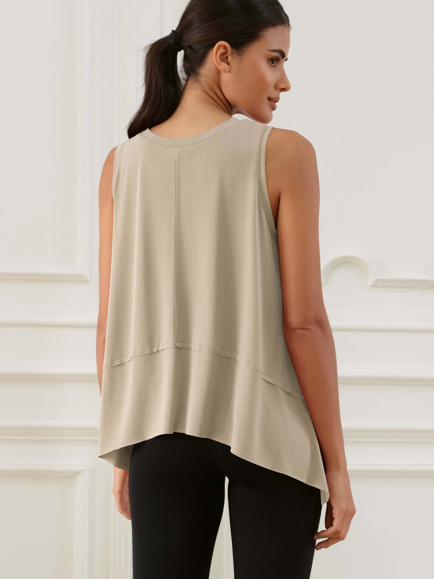 Modal Soft Sleeveless Cropped Yoga Tank (Long) - ododos