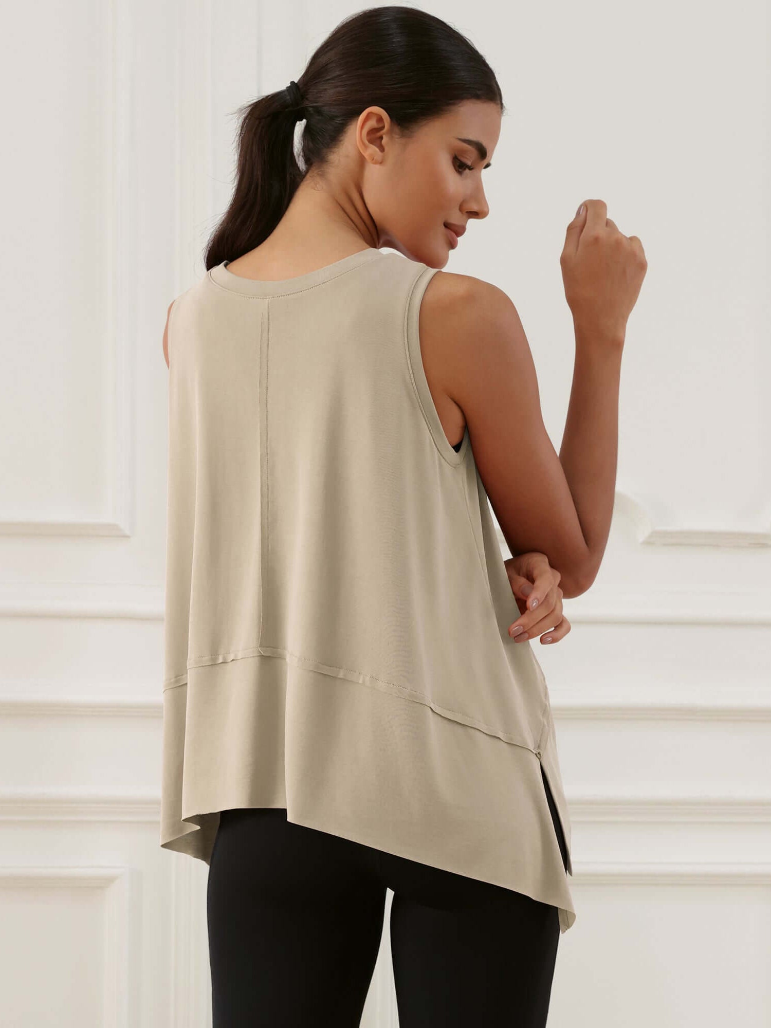 Modal Soft Sleeveless Cropped Yoga Tank (Long) - ododos