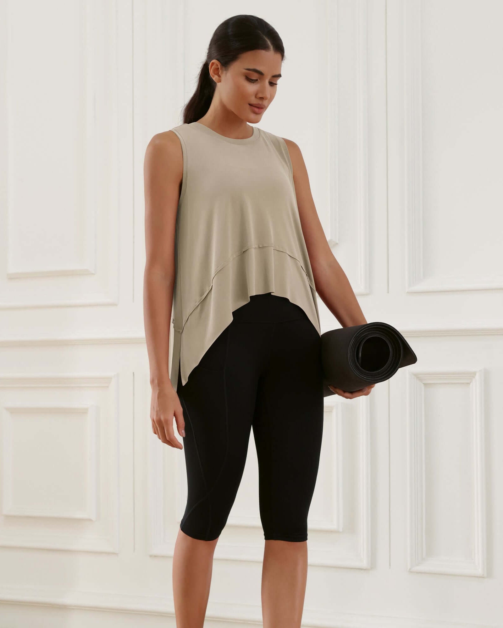 Modal Soft Sleeveless Cropped Yoga Tank (Long) - ododos