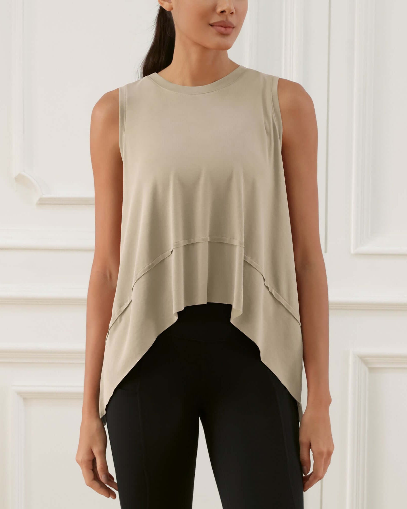 Modal Soft Sleeveless Cropped Yoga Tank (Long) - ododos
