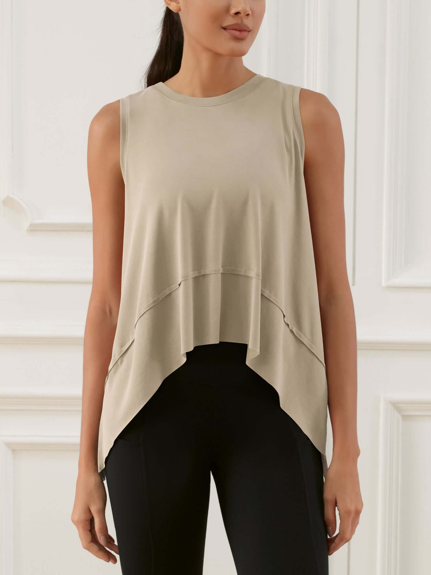 Modal Soft Sleeveless Cropped Yoga Tank (Long) - ododos