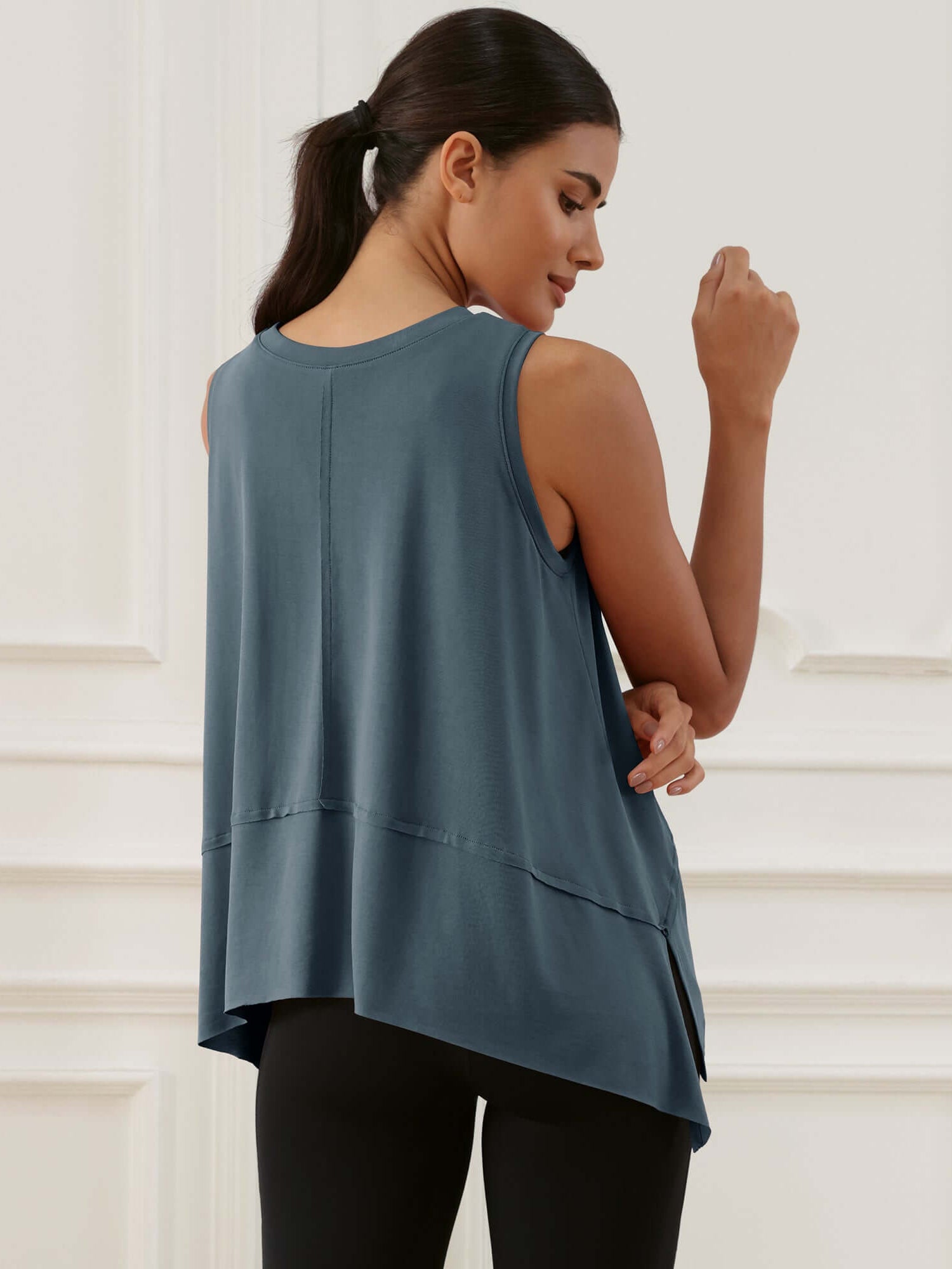 Modal Soft Sleeveless Cropped Yoga Tank (Long) - ododos