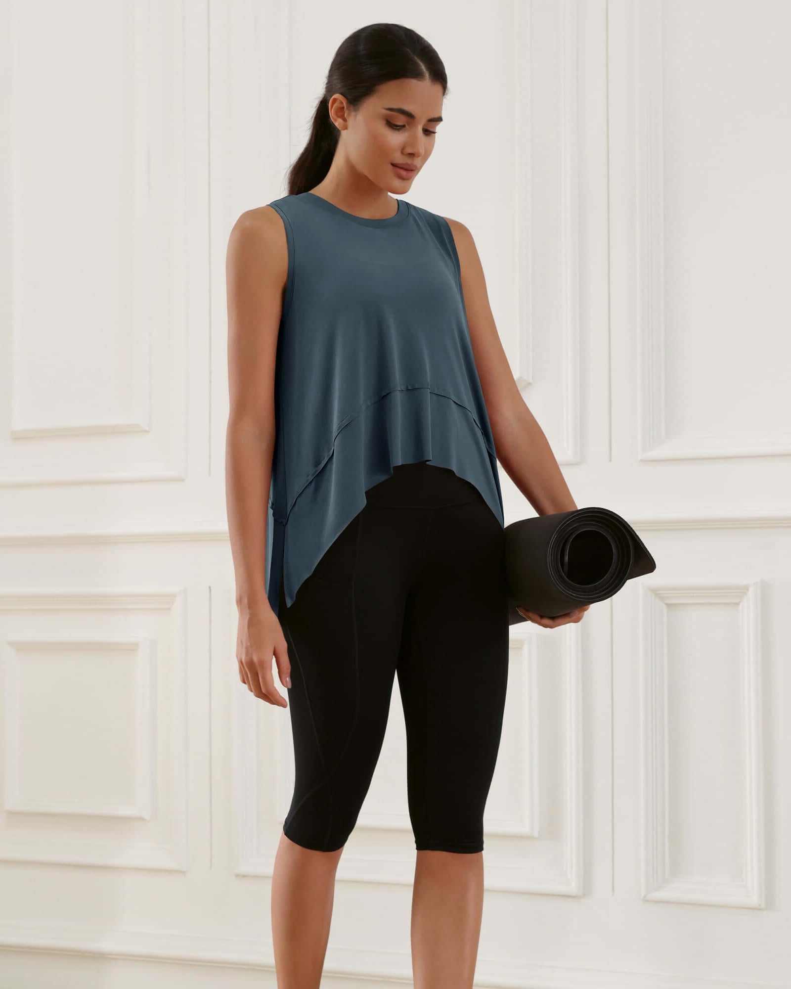 Modal Soft Sleeveless Cropped Yoga Tank (Long) - ododos
