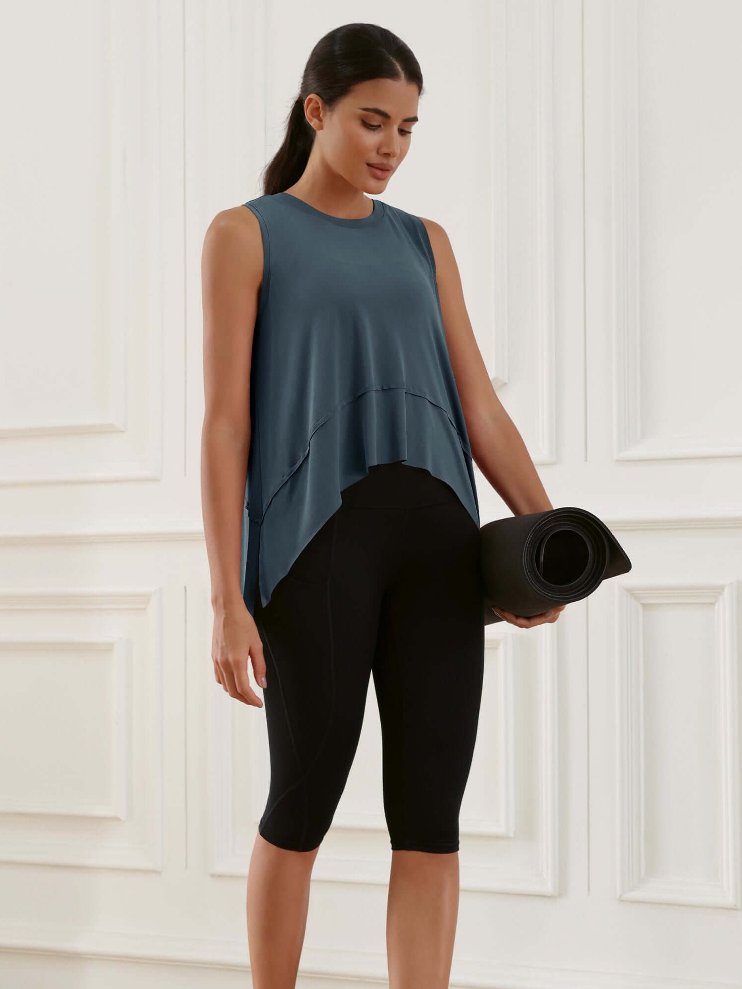 Modal Soft Sleeveless Cropped Yoga Tank (Long) - ododos