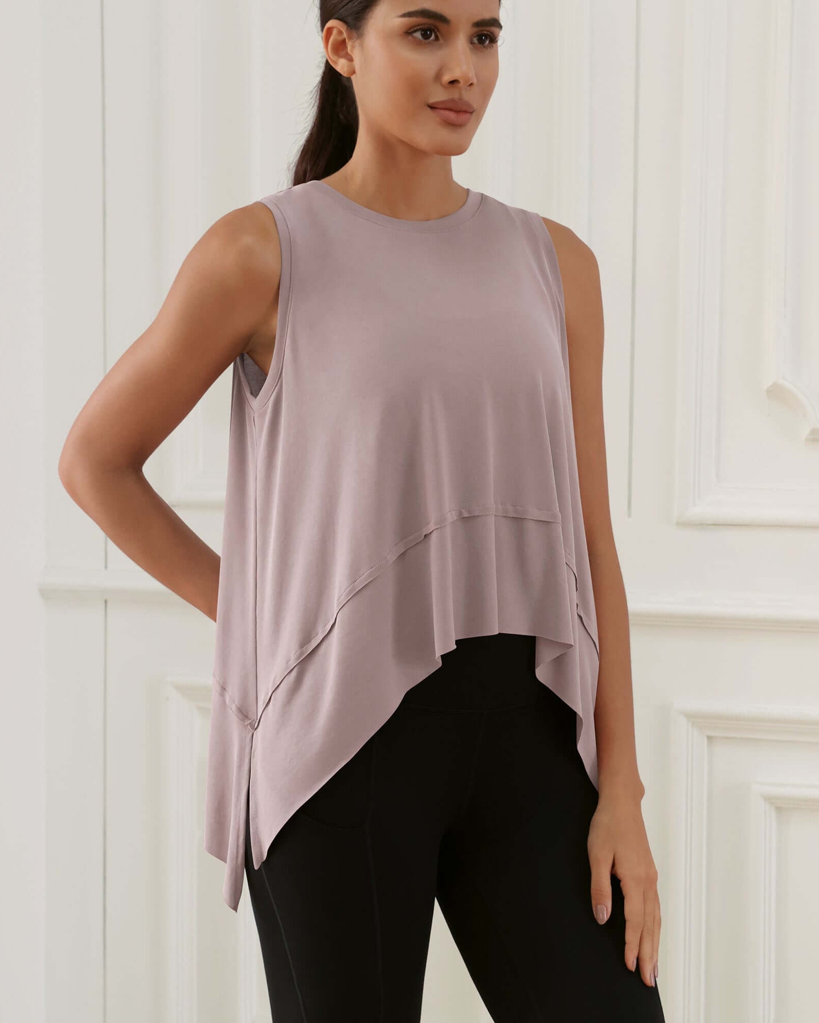 Modal Soft Sleeveless Cropped Yoga Tank (Long) - ododos