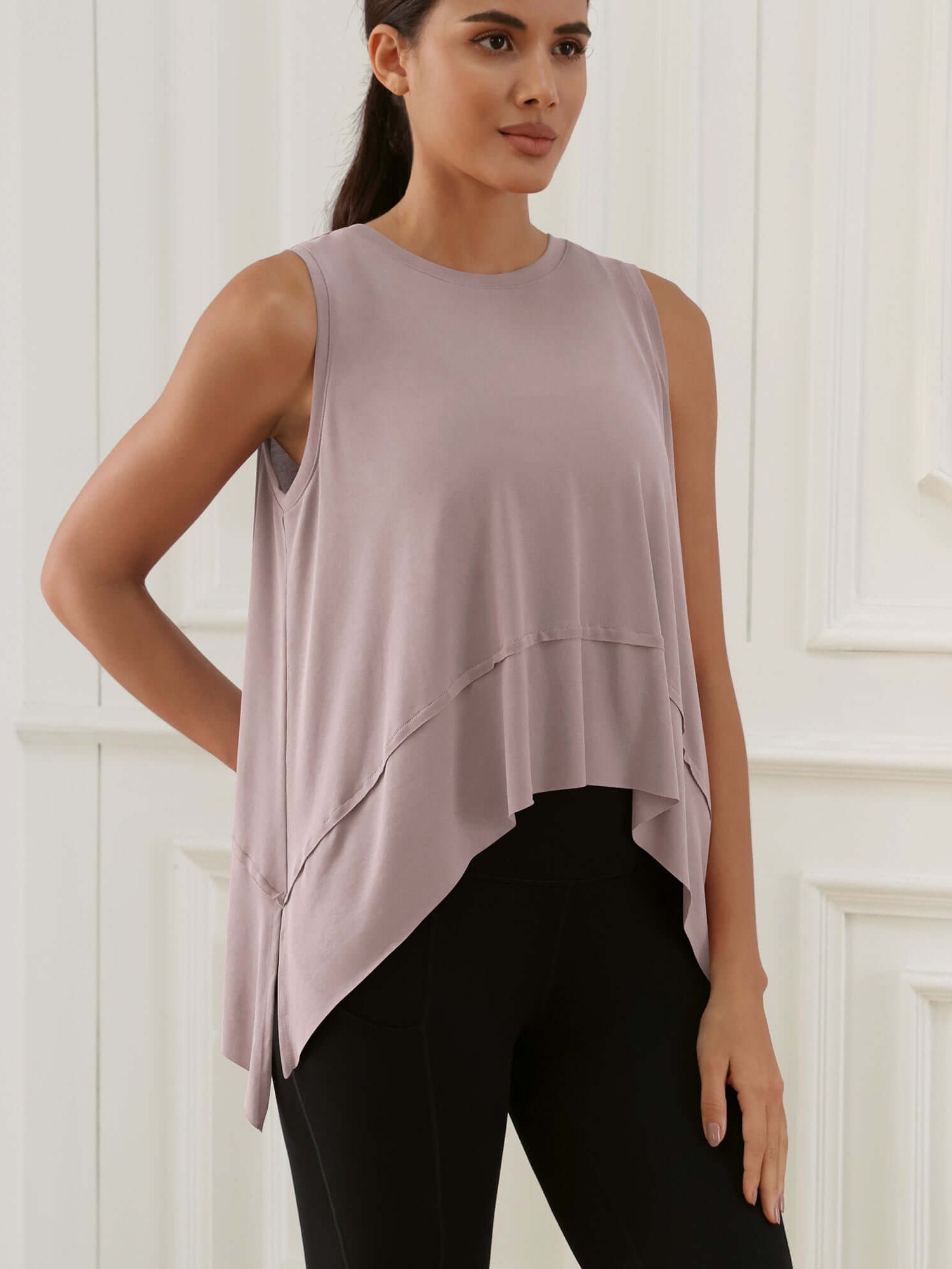 Modal Soft Sleeveless Cropped Yoga Tank (Long) - ododos