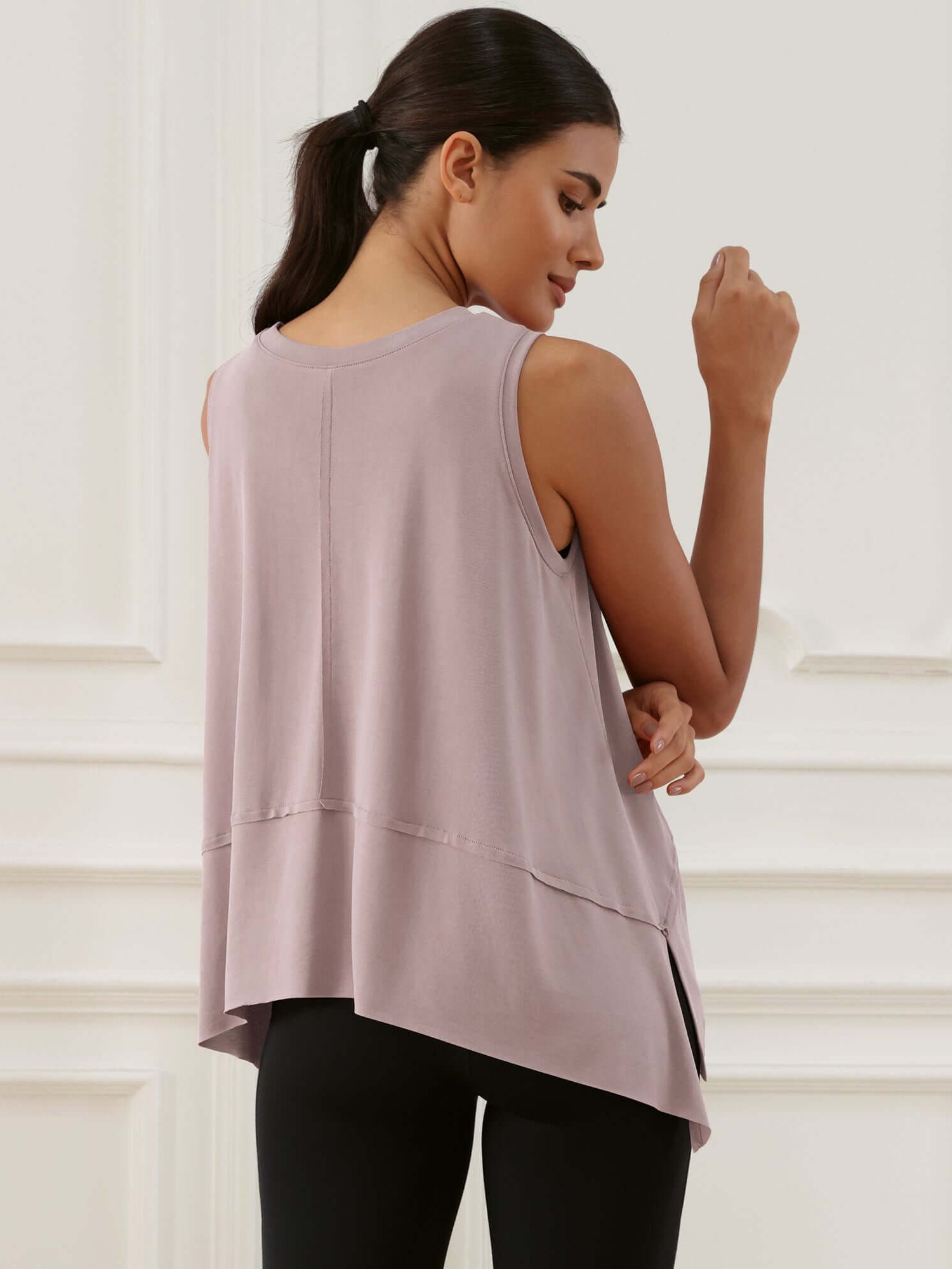 Modal Soft Sleeveless Cropped Yoga Tank (Long) - ododos