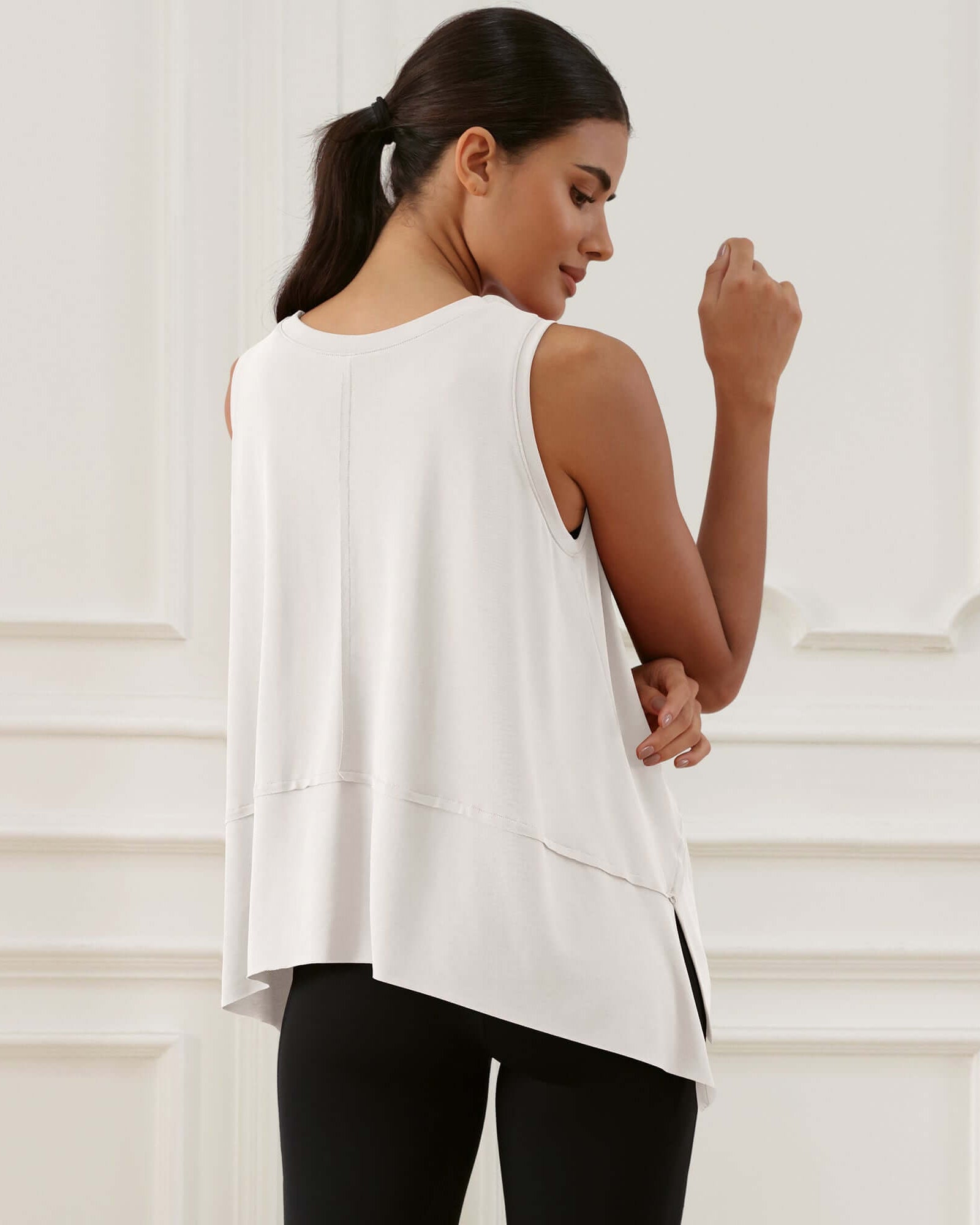 Modal Soft Sleeveless Cropped Yoga Tank (Long) - ododos