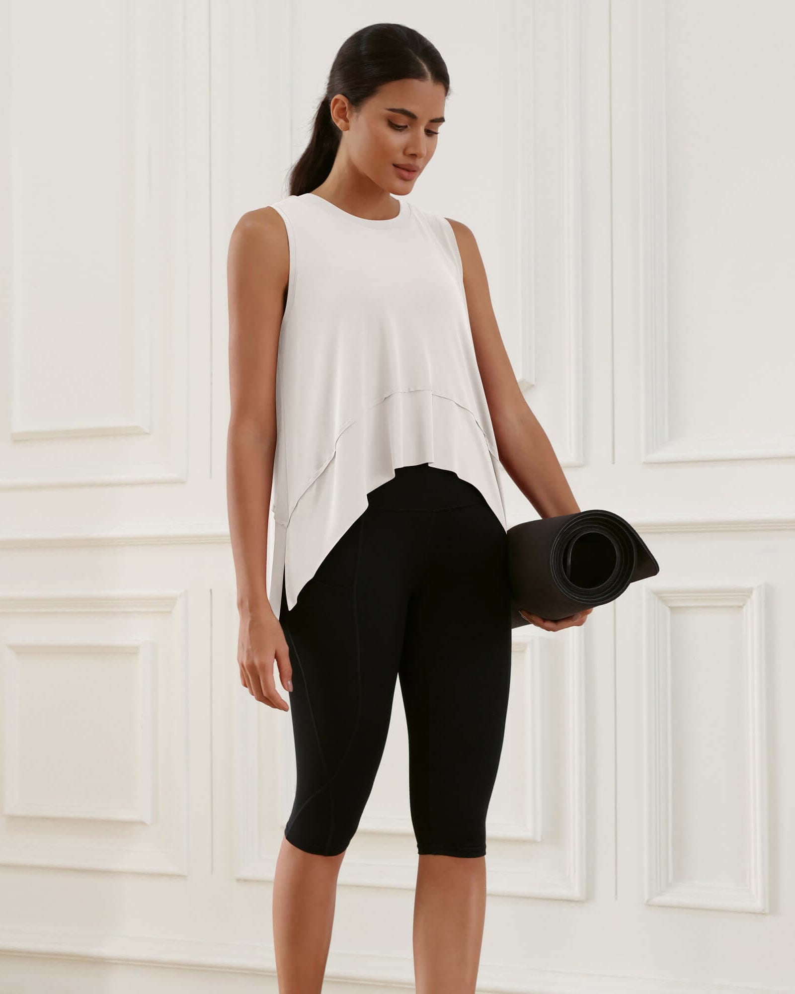 Modal Soft Sleeveless Cropped Yoga Tank (Long) - ododos