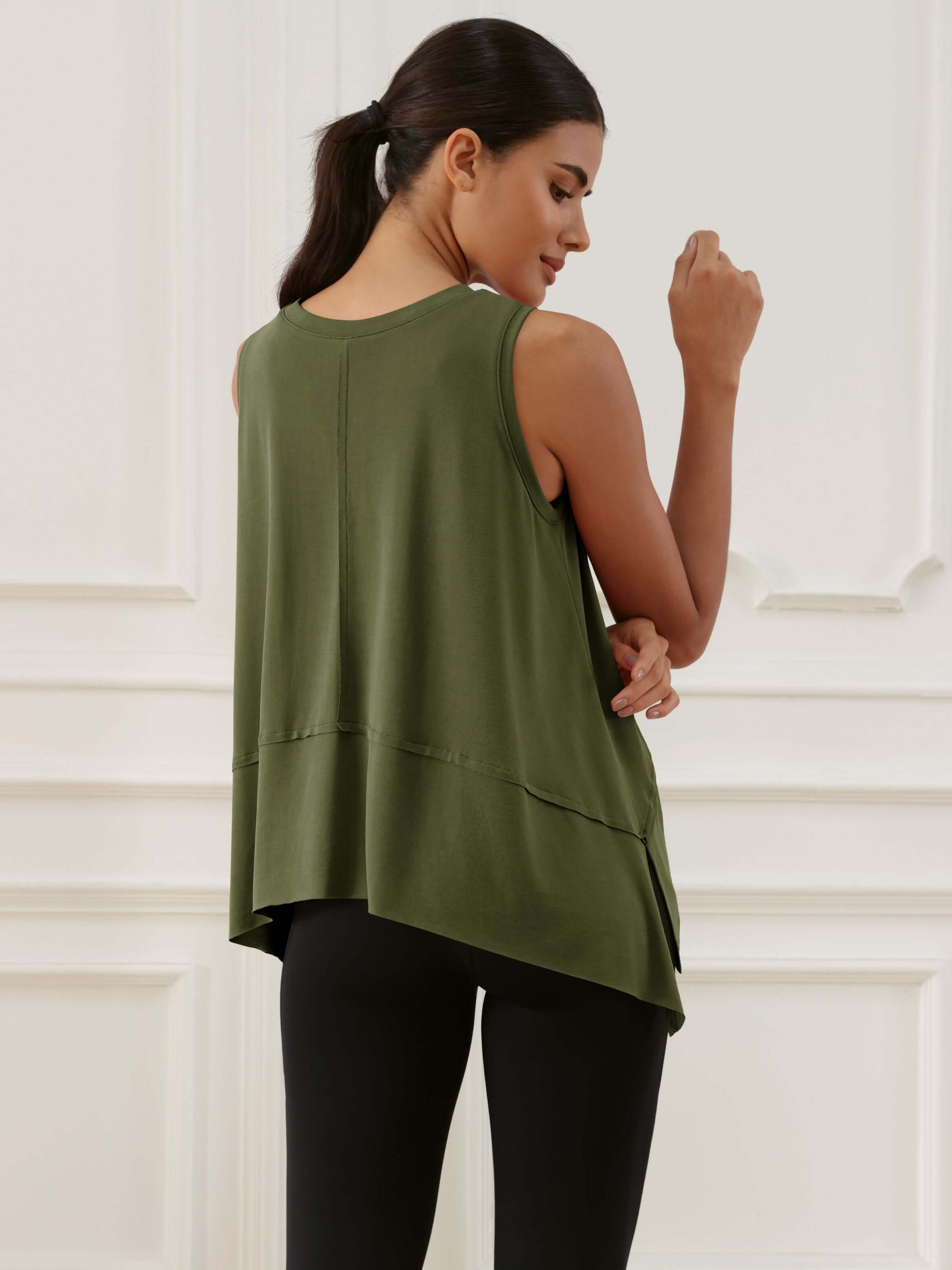 Modal Soft Sleeveless Cropped Yoga Tank (Long) - ododos