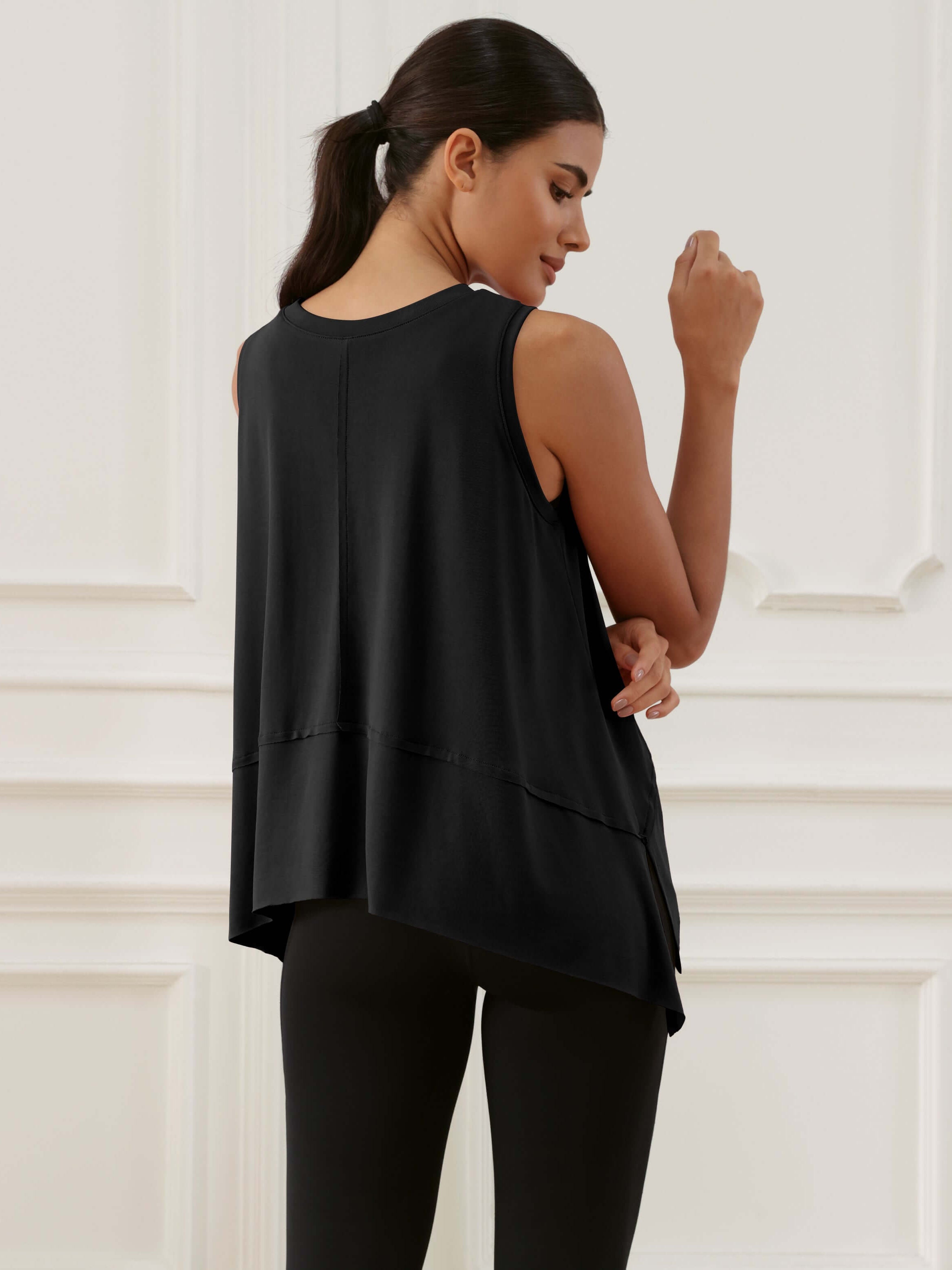 Modal Soft Sleeveless Cropped Yoga Tank (Long) - ododos