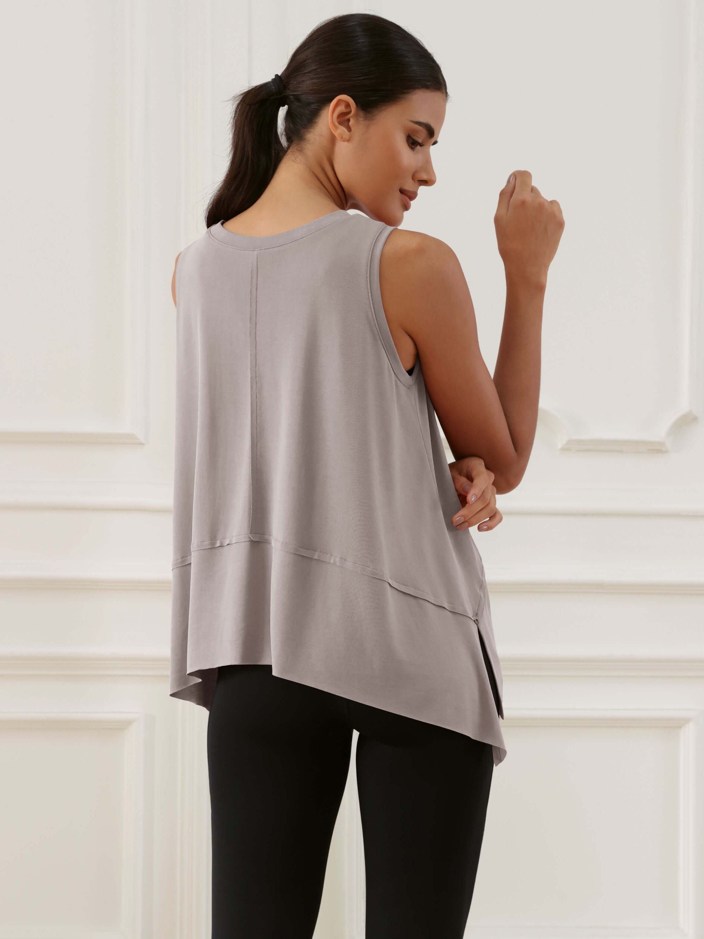 Modal Soft Sleeveless Cropped Yoga Tank (Long) - ododos