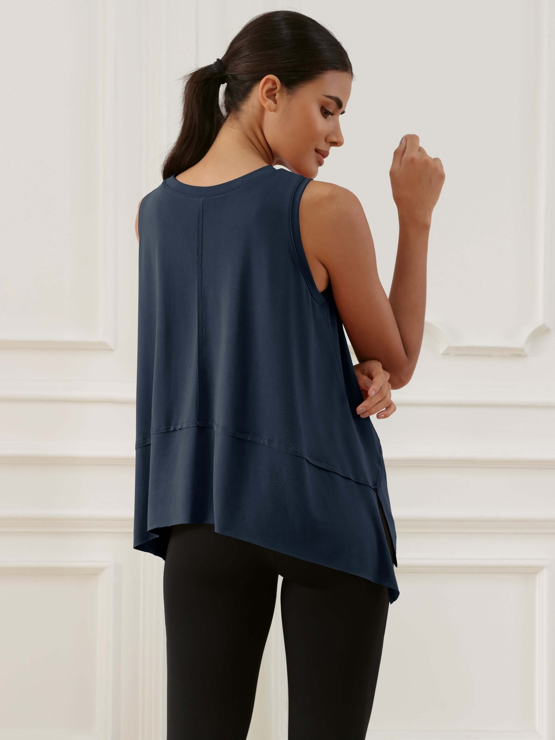 Modal Soft Sleeveless Cropped Yoga Tank (Long) - ododos