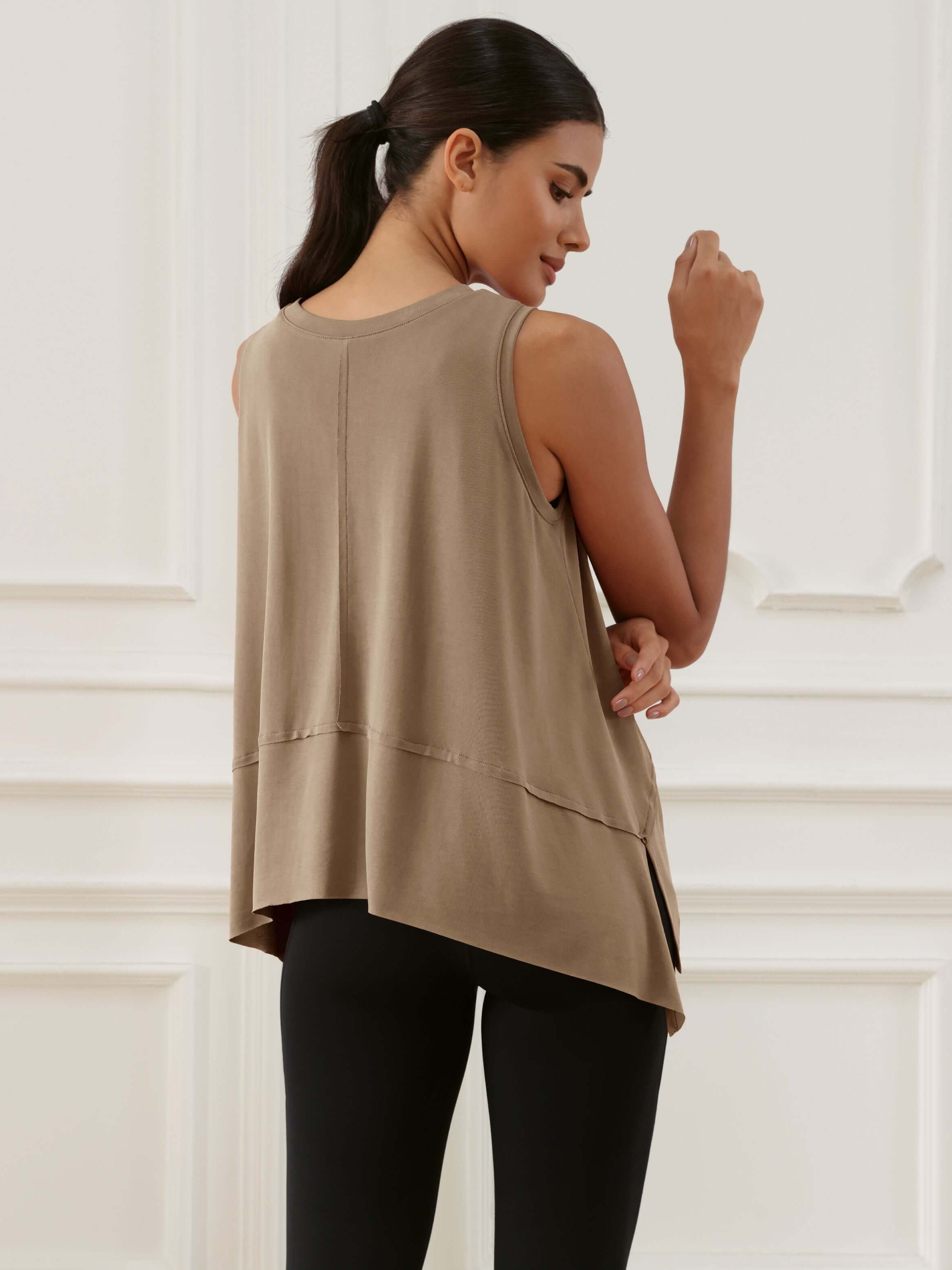 Modal Soft Sleeveless Cropped Yoga Tank (Long) - ododos