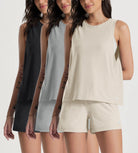 ODODOS Stratum 3-Pack Women Loose Tank Tops in breathable soft fabric for summer essentials.