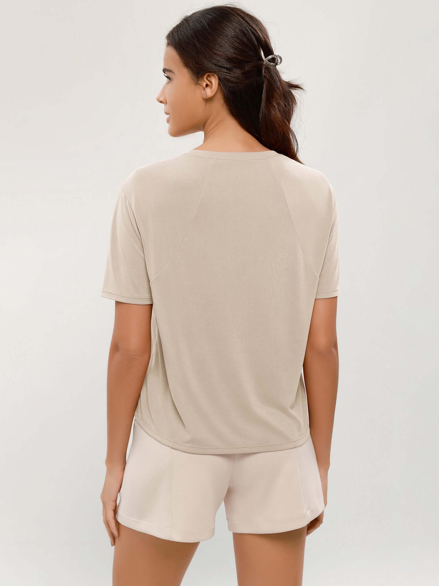 Modal Soft Crew Neck Short Sleeve Shirts - ododos