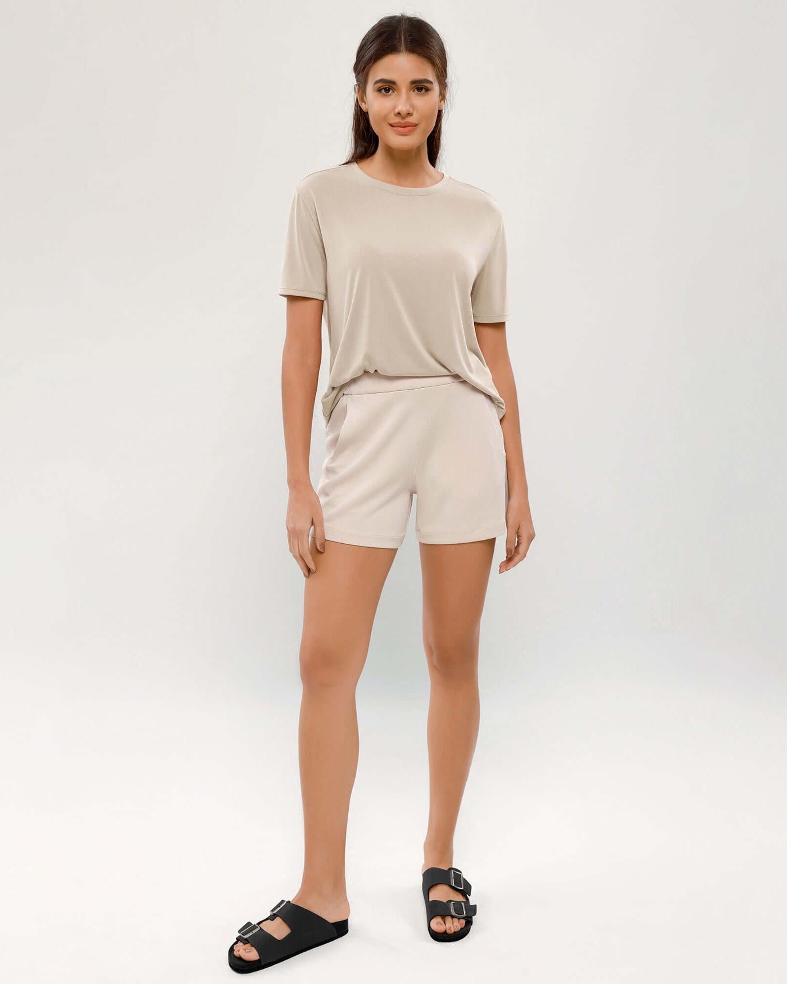 Modal Soft Crew Neck Short Sleeve Shirts - ododos