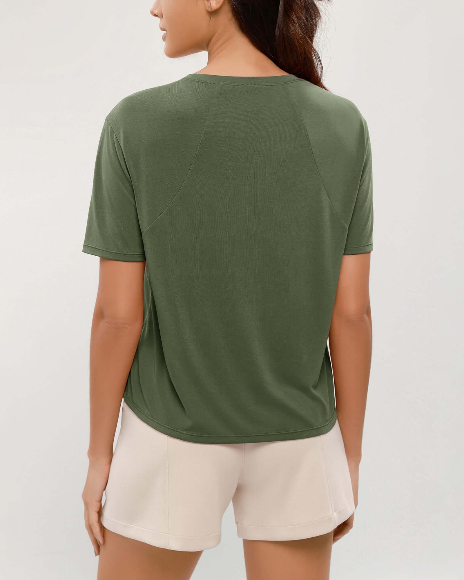 Modal Soft Crew Neck Short Sleeve Shirts - ododos