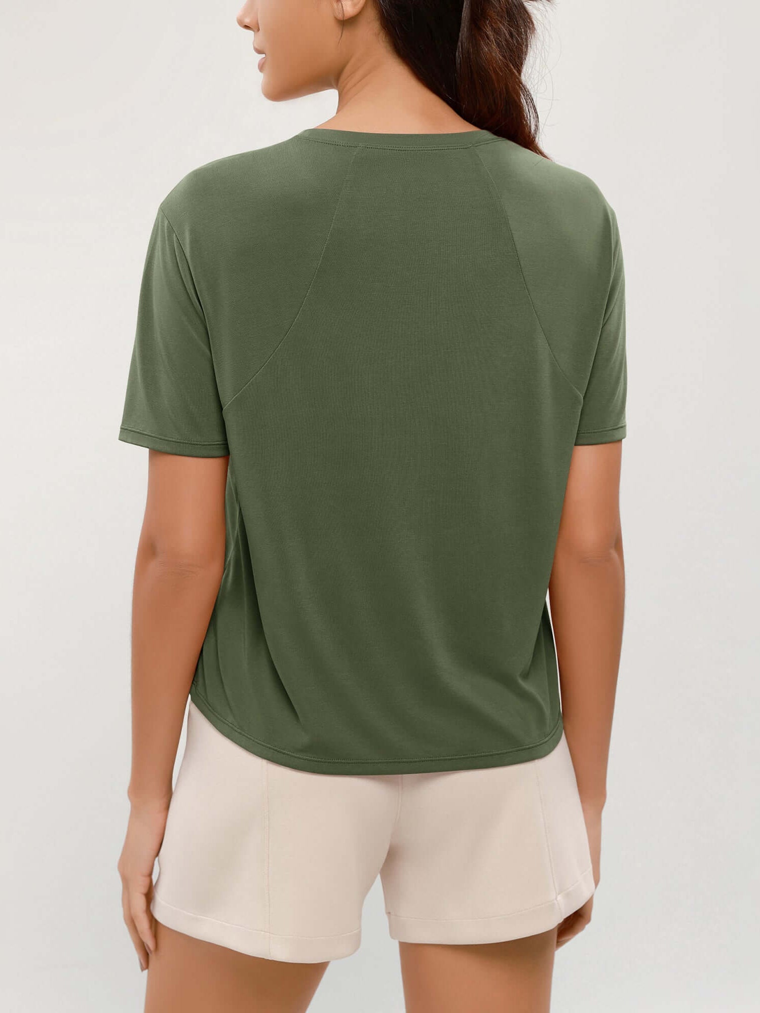Modal Soft Crew Neck Short Sleeve Shirts - ododos