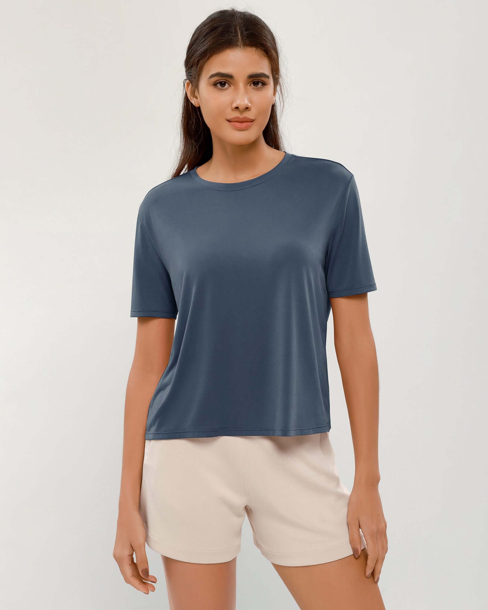 Modal Soft Crew Neck Short Sleeve Shirts - ododos