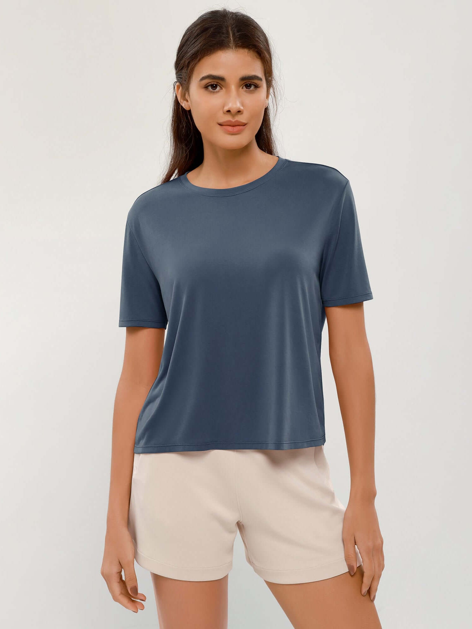 Modal Soft Crew Neck Short Sleeve Shirts - ododos