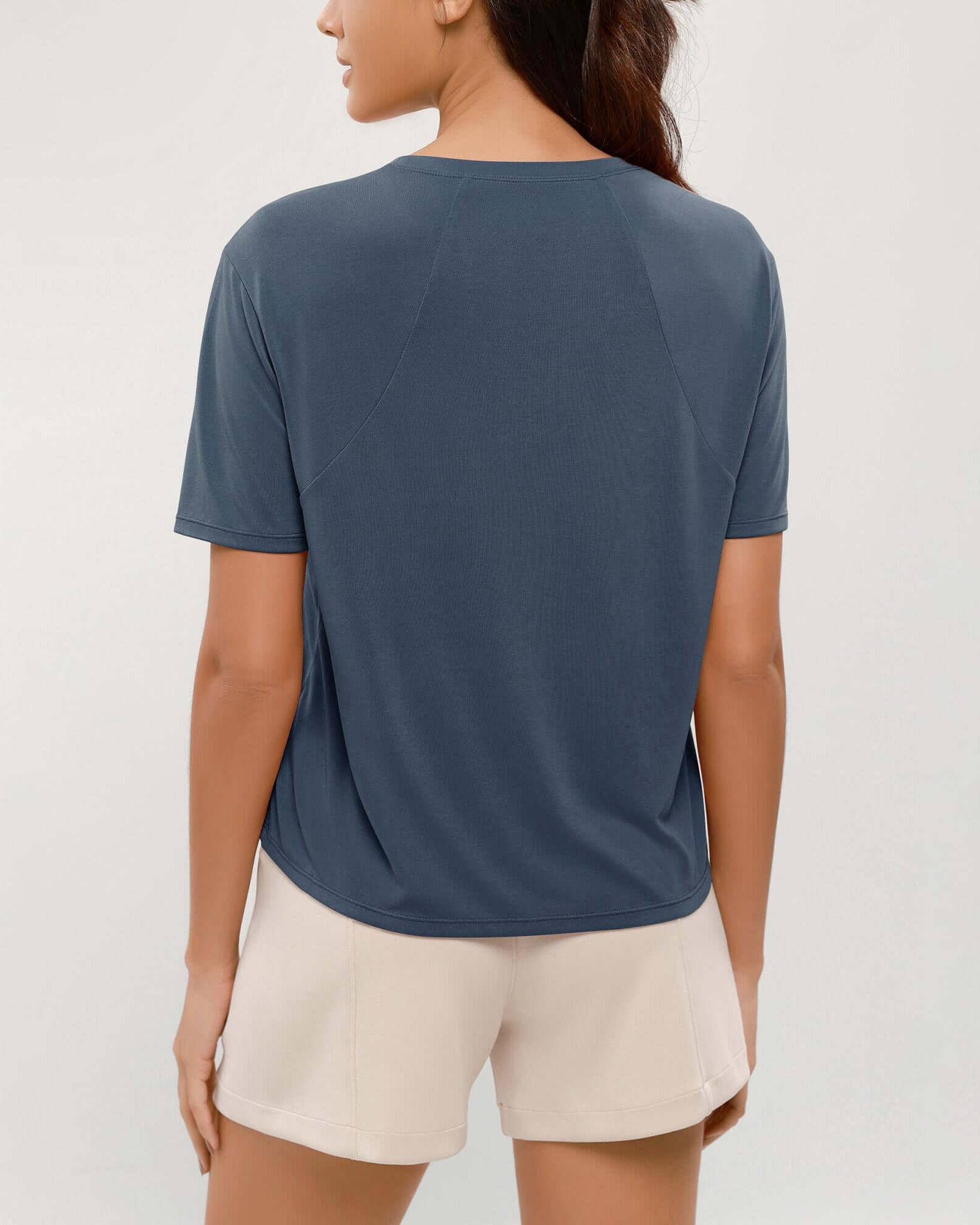 Modal Soft Crew Neck Short Sleeve Shirts - ododos
